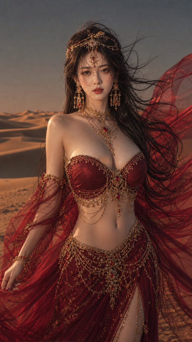 异域舞姬 / Exotic Dancer Full Of Charm，人像与摄影，人像、电影感、竖版，案例输出图 1