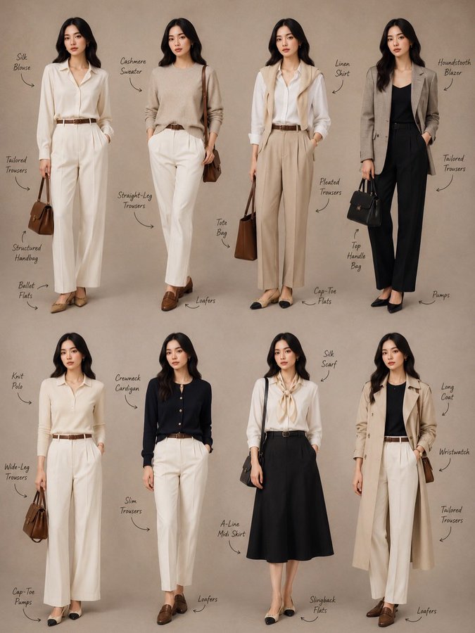 极简风女性时尚穿搭手册拼贴 / Minimalist Female Fashion Lookbook Collage，人像与摄影，人像、时尚、极简，案例输出图 1