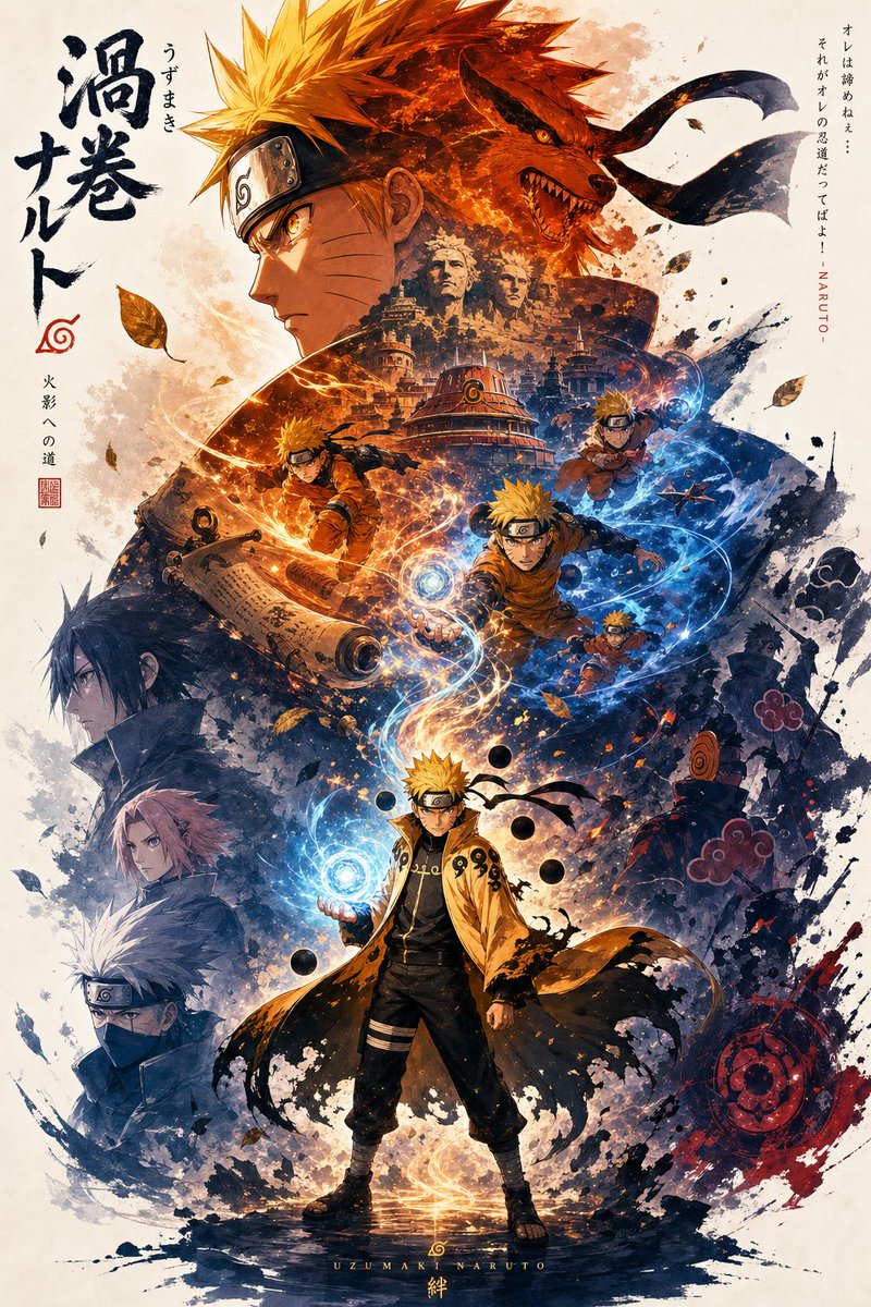 鸣人主题高端宣传海报 / High End Naruto Themed Propaganda Poster，角色设计，电影感、海报、角色，案例输出图 1