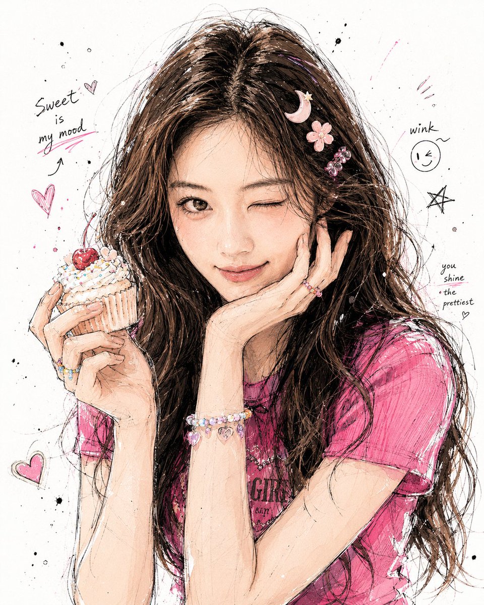 韩风手绘涂鸦感人物海报 / Korean Style Hand Drawn Graffiti Character Poster，角色设计，海报、插画、角色，案例输出图 1