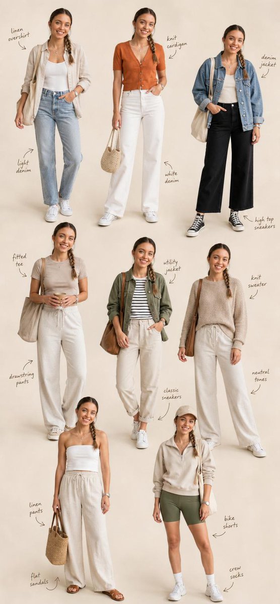 8 款全身休闲装创意拼贴 / 8 Piece Creative Collages Of Casual Wear，人像与摄影，人像、时尚、排版，案例输出图 1