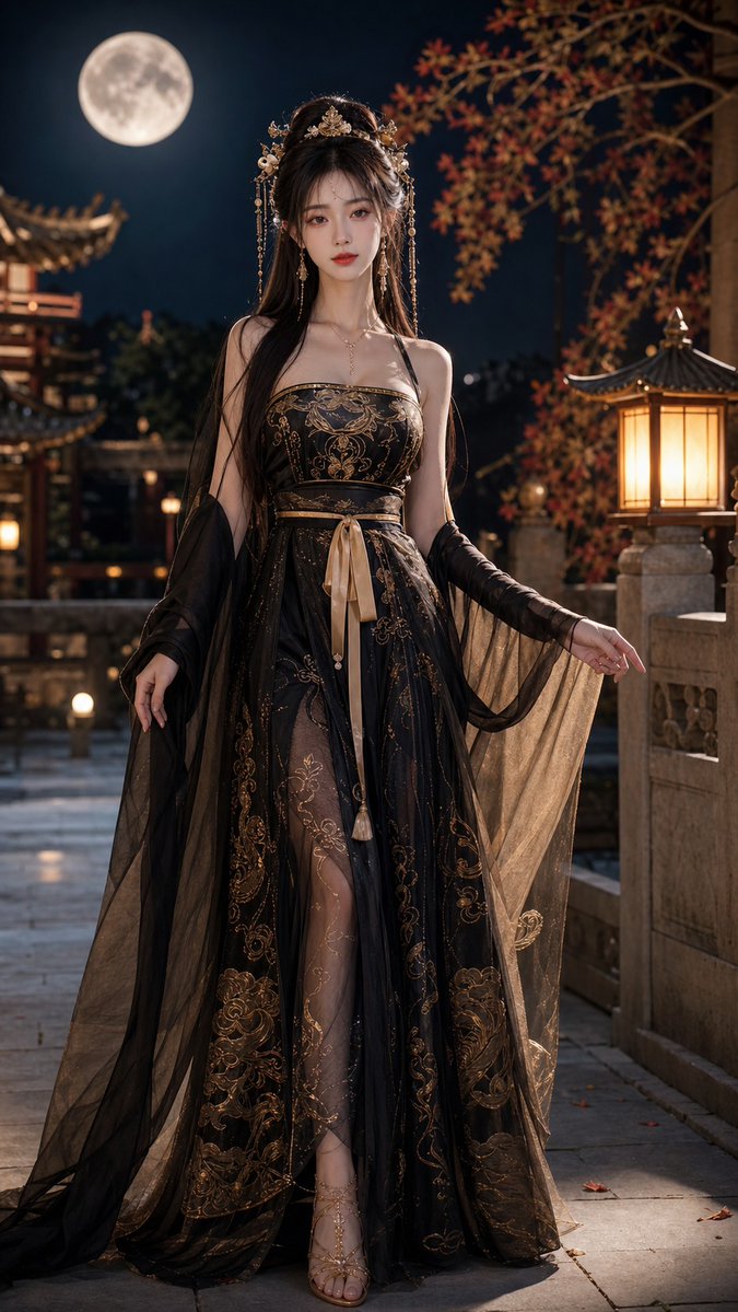 18 岁美女的唐制汉服写真 / 18 Year Old Beauty S Tang Style Han Clothing，角色设计，角色、品牌、竖版，案例输出图 1