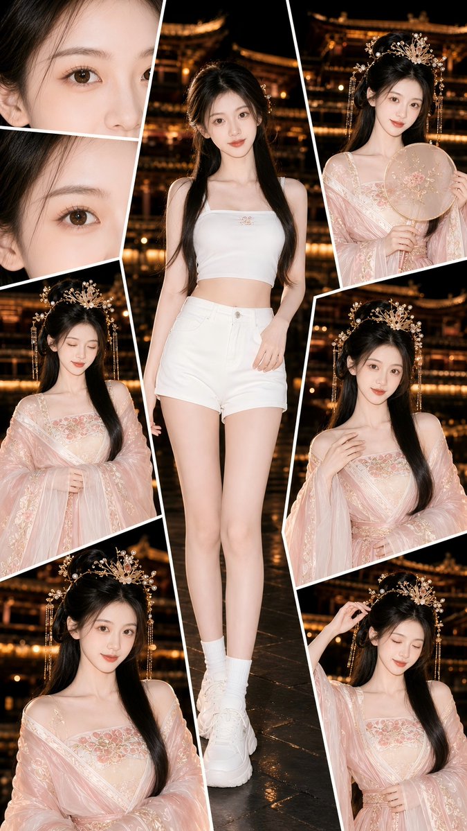 9:16 竖版女子时尚古风海报 / Vertical Womans Fashion And Ancient Style Poster，角色设计，人像、电影感、时尚，案例输出图 1