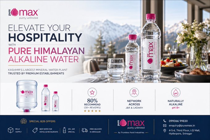 纯马克斯水酒店宣传传单 / Poster Of Pure Max Water From Kashmir2,人像与摄影,人像、电影感、时尚,案例输出图 1