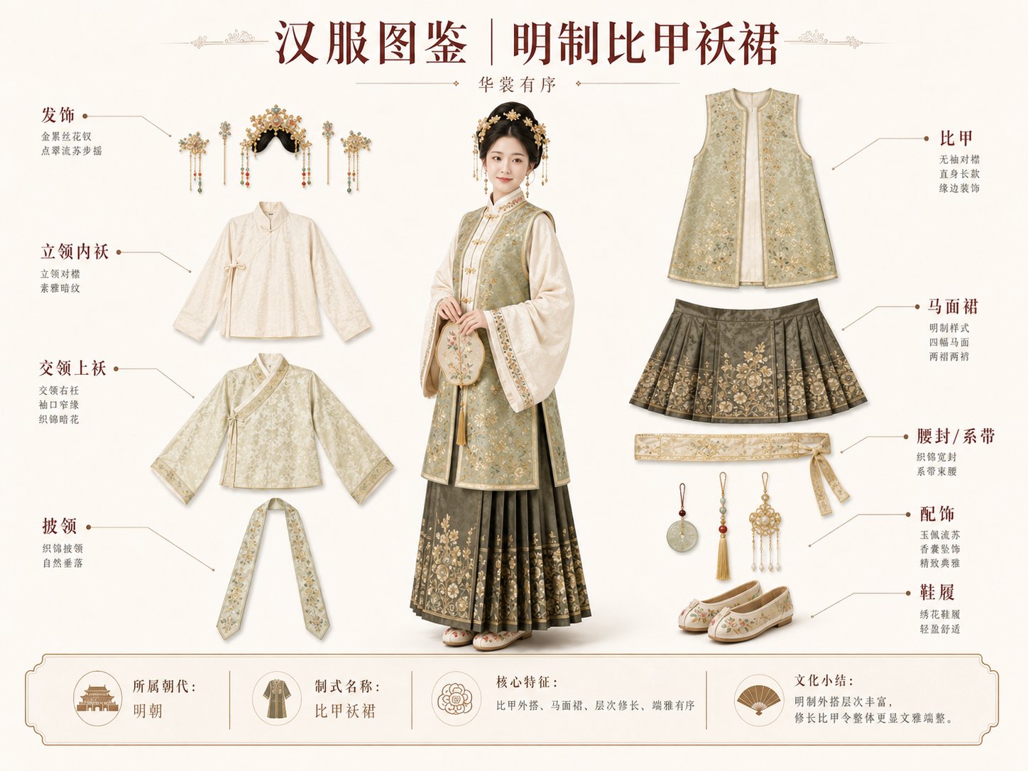 女子汉服图鉴海报 / Hanfu Illustrations Poster Of Women，角色设计，海报、插画、角色，案例输出图 2
