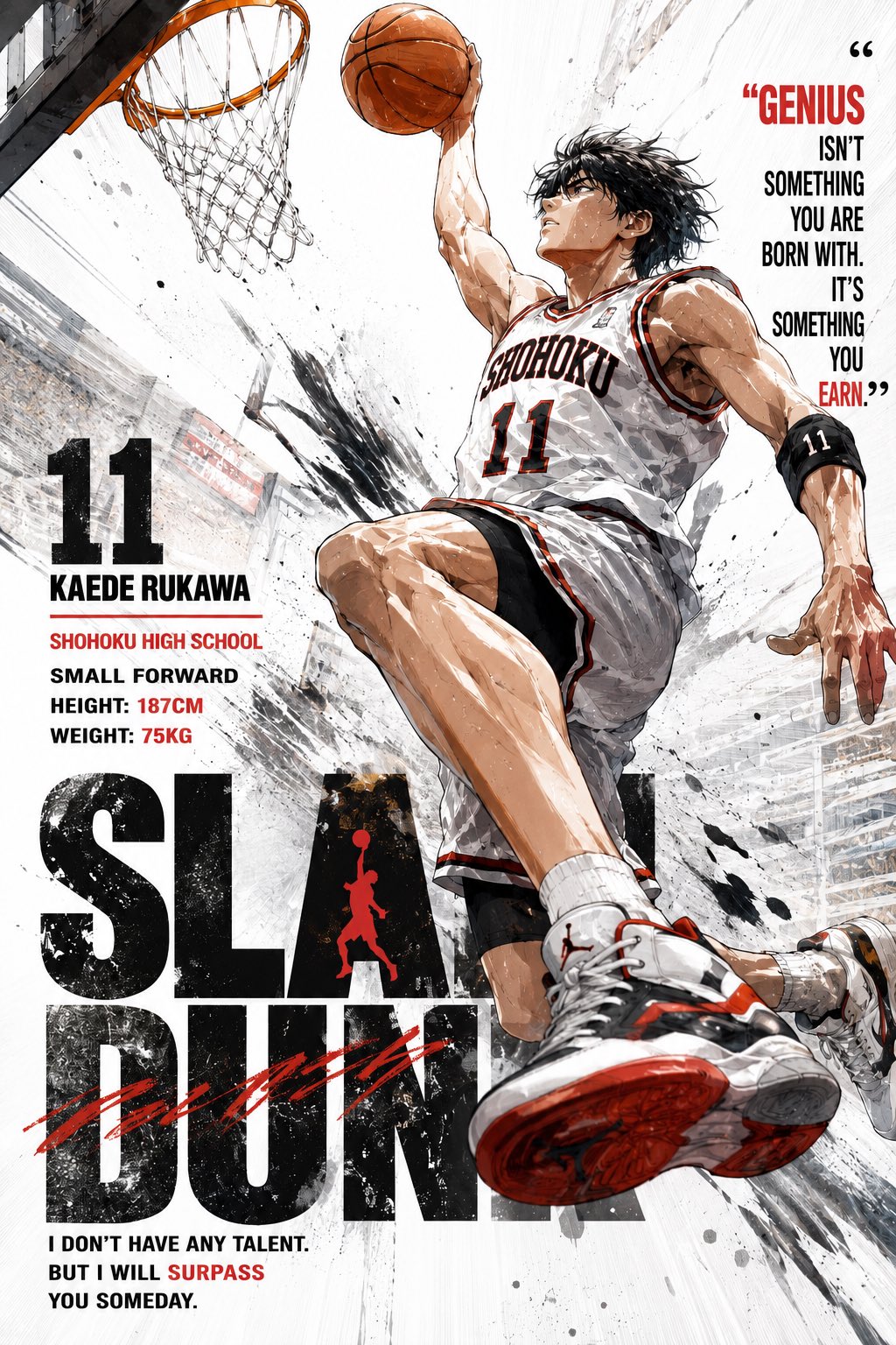 动漫风篮球手拳击背景图 / Anime Style Basketball Player In Boxing Bg，角色设计，时尚、海报、插画，案例输出图 1
