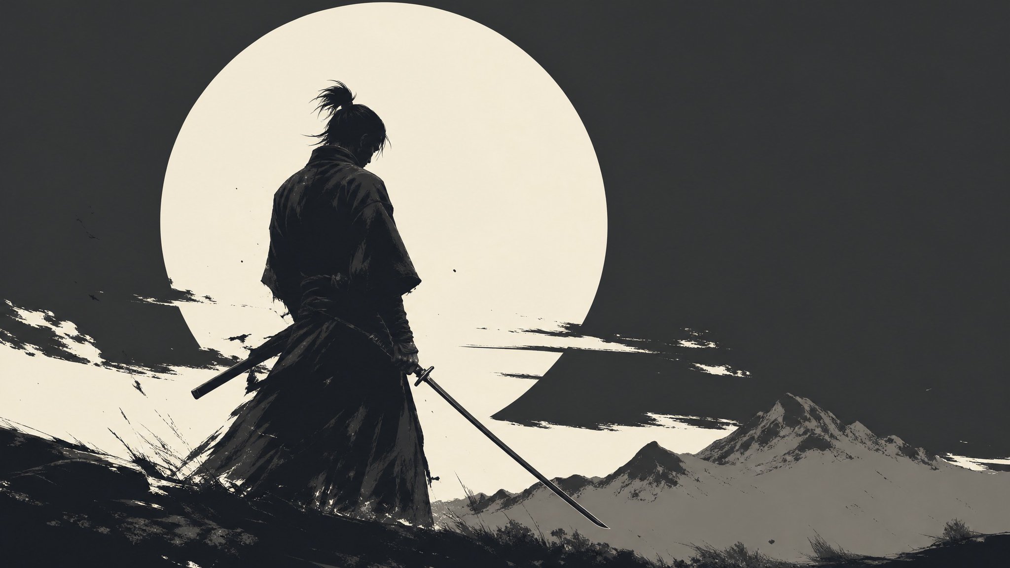 单色极简 [主题] 插画 / Monochrome Minimalist Subject Illustration，海报与插画，海报、插画、城市视觉，案例输出图 1