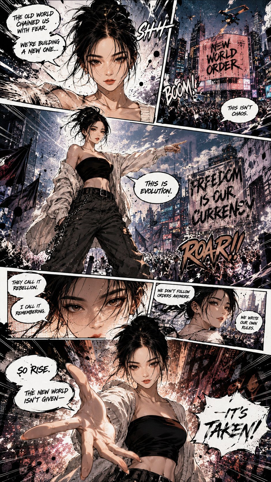 打造超细节动漫风格分镜页 / Create Ultra Detailed Manga Pages，角色设计，电影感、角色、二次元，案例输出图 1