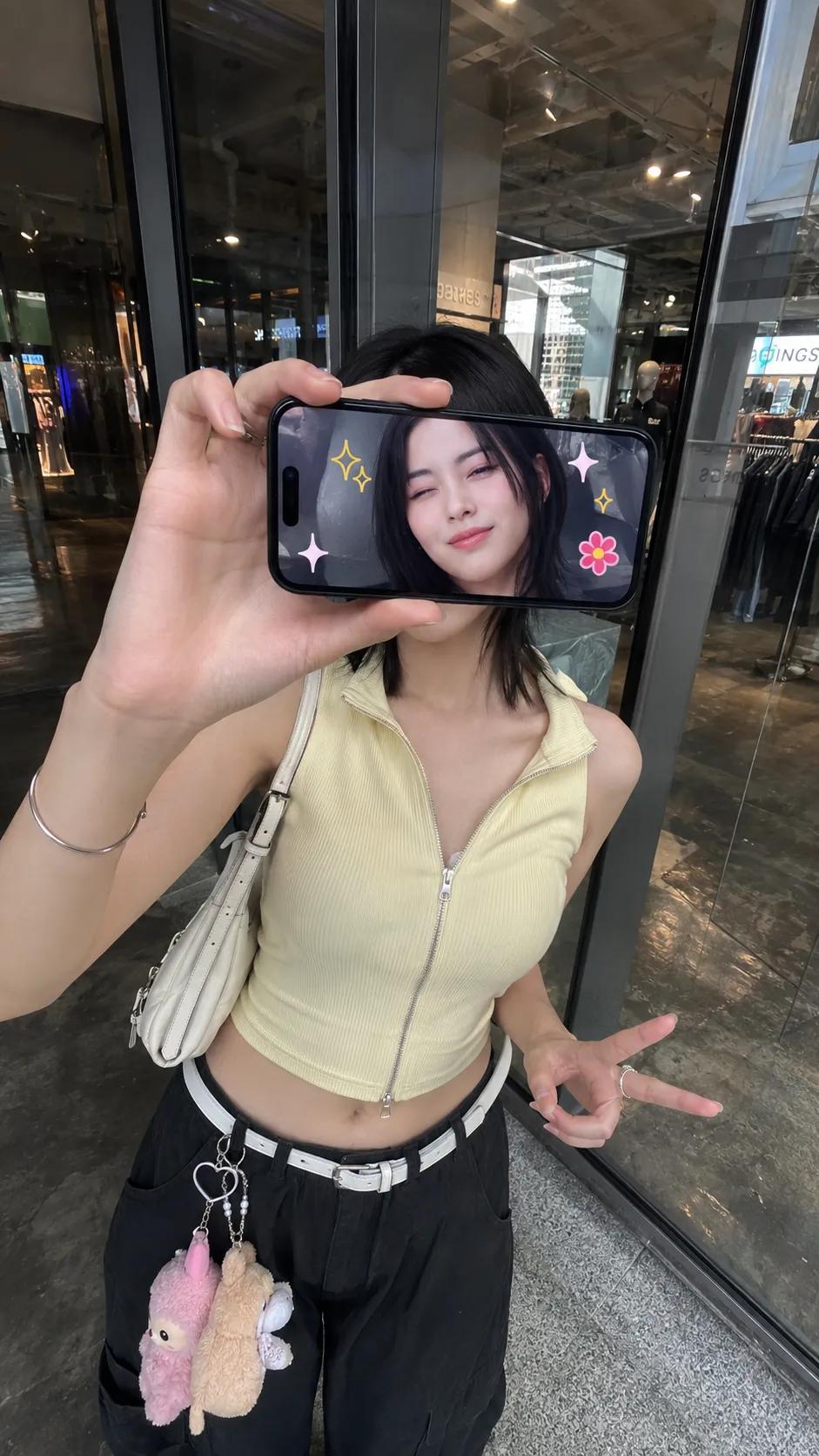 手机遮脸玻璃窗反射超写实人像 / Ultra Realistic Iphone Portrait Phone Screen Face，人像与摄影，人像、人像与摄影，案例输出图 1