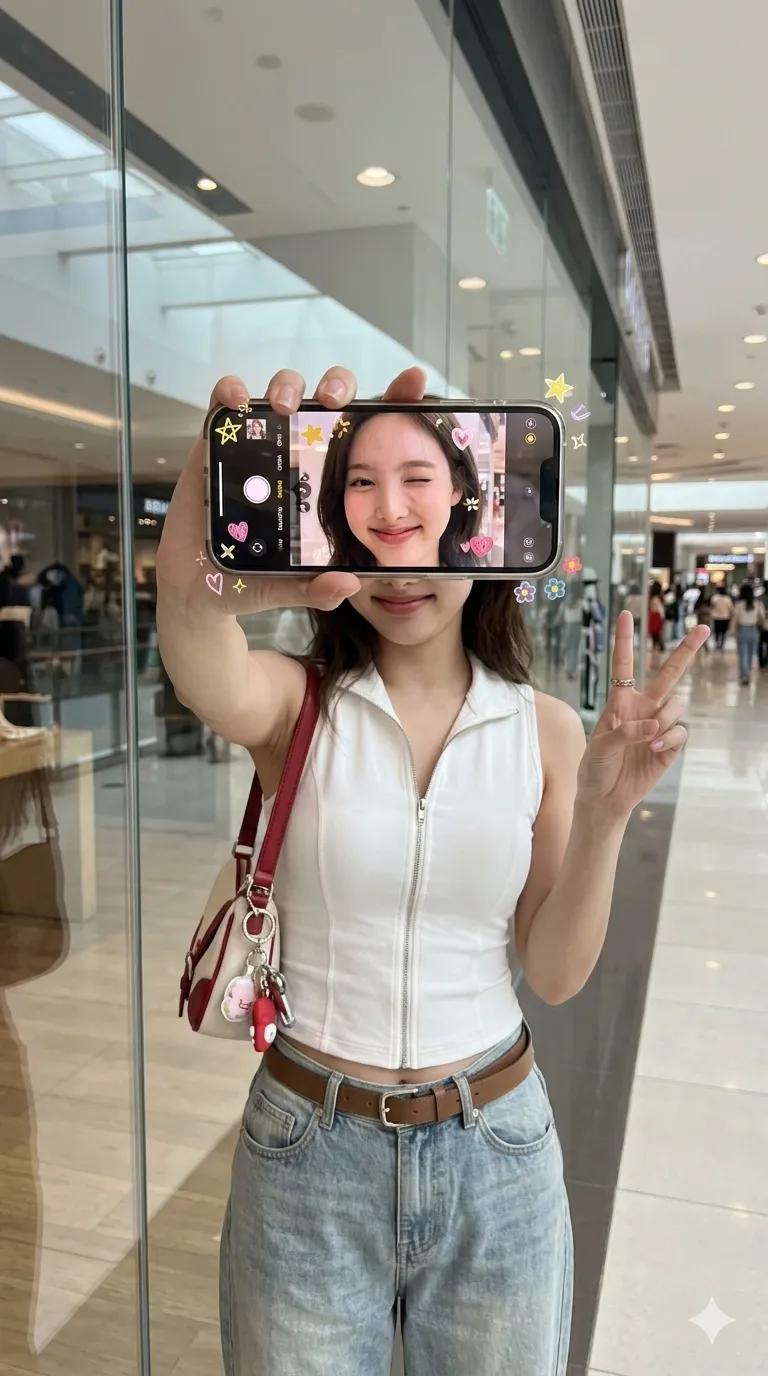手机遮脸玻璃窗反射超写实人像 / Ultra Realistic Iphone Portrait Phone Screen Face，人像与摄影，人像、人像与摄影，案例输出图 2