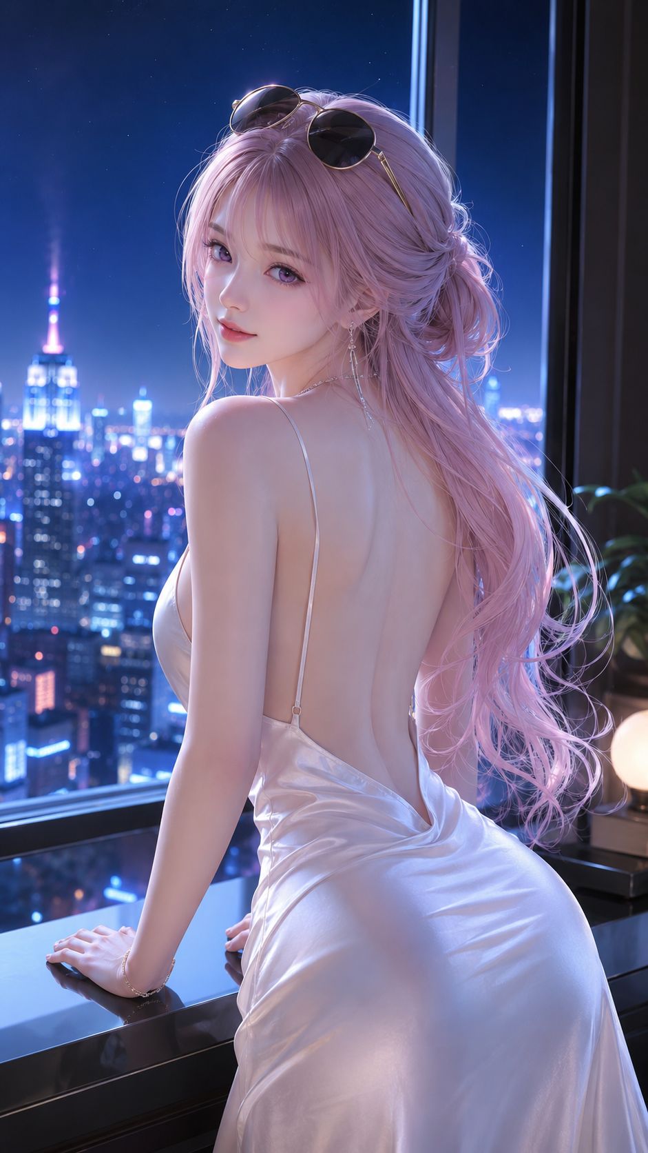 幻想系都市霓虹美少女3D人像 / Fantasy Urban Neon Girl 3d Cg Portrait，角色设计，霓虹、人像、电影感，案例输出图 1