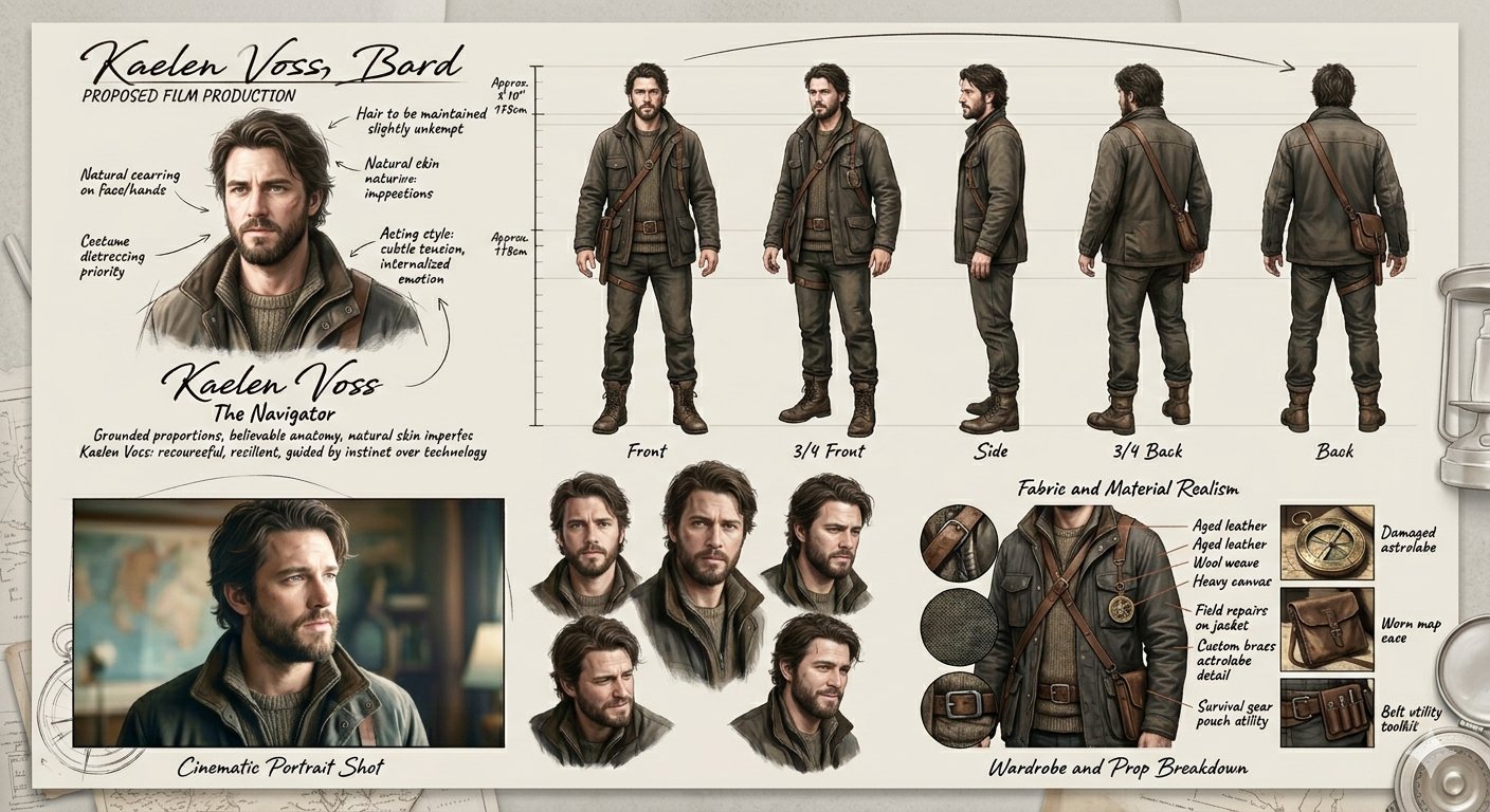 电影工业级写实角色设计方案 / Cinematic Realistic Character Design Board Film Production，角色设计，35mm、人像、电影感，案例输出图 2