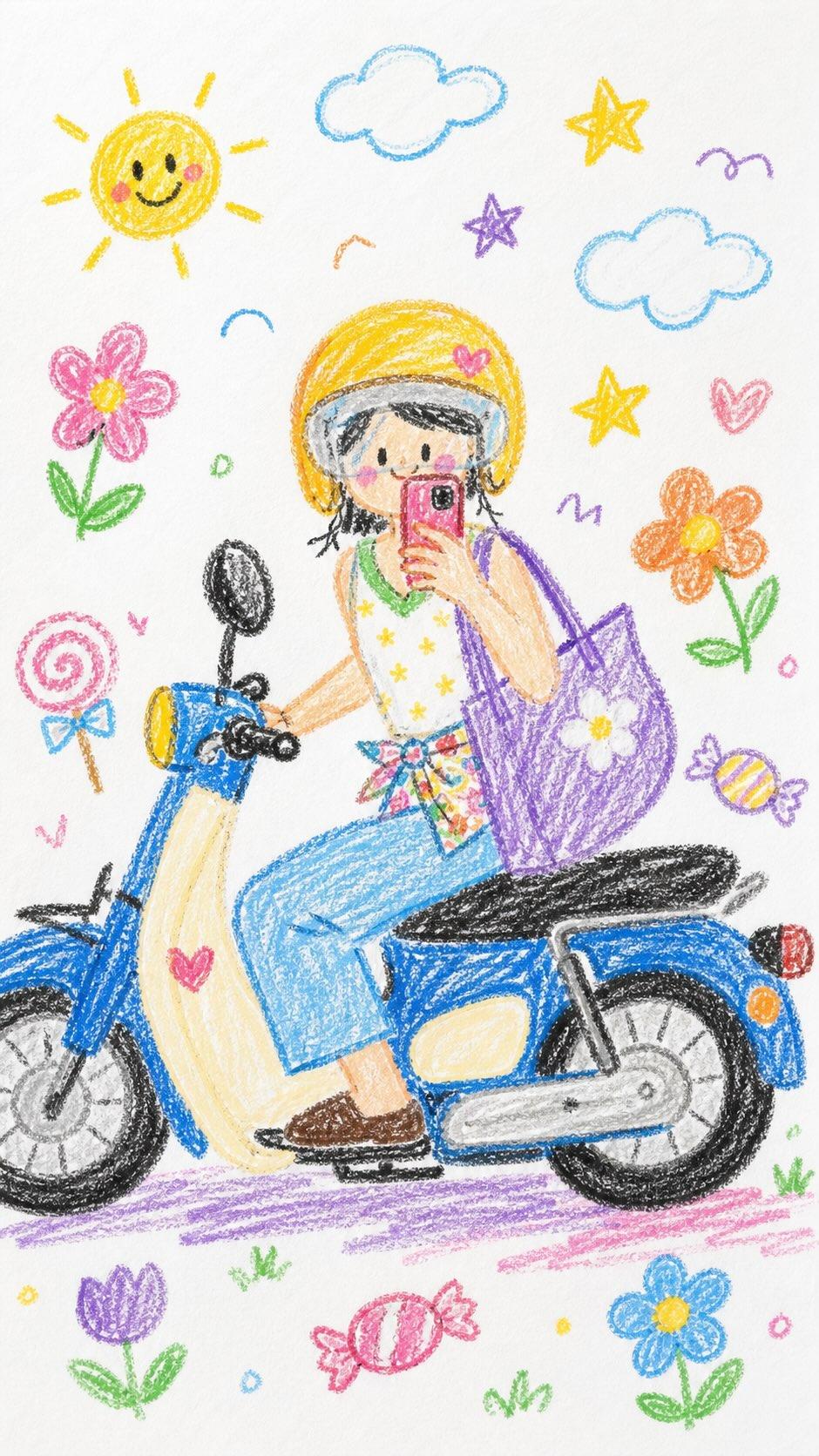 童趣可爱儿童蜡笔画风格 / Cute Childlike Crayon Drawing Style，人像与摄影，人像、人像与摄影，案例输出图 2