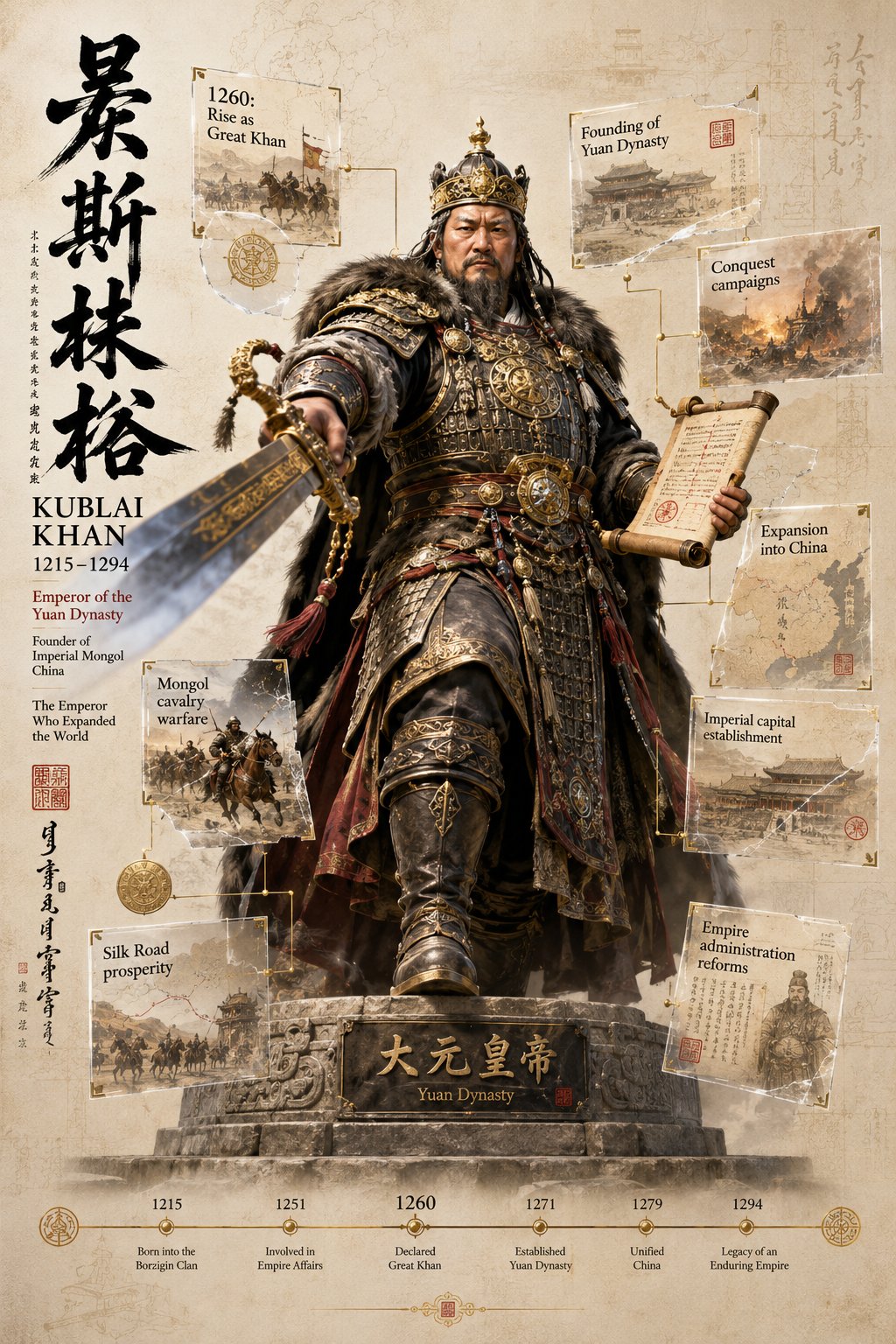 3D写实历史人物传记破框视觉海报 / 3d Historical Breakout Biography Poster，角色设计，电影感、海报、截图，案例输出图 2