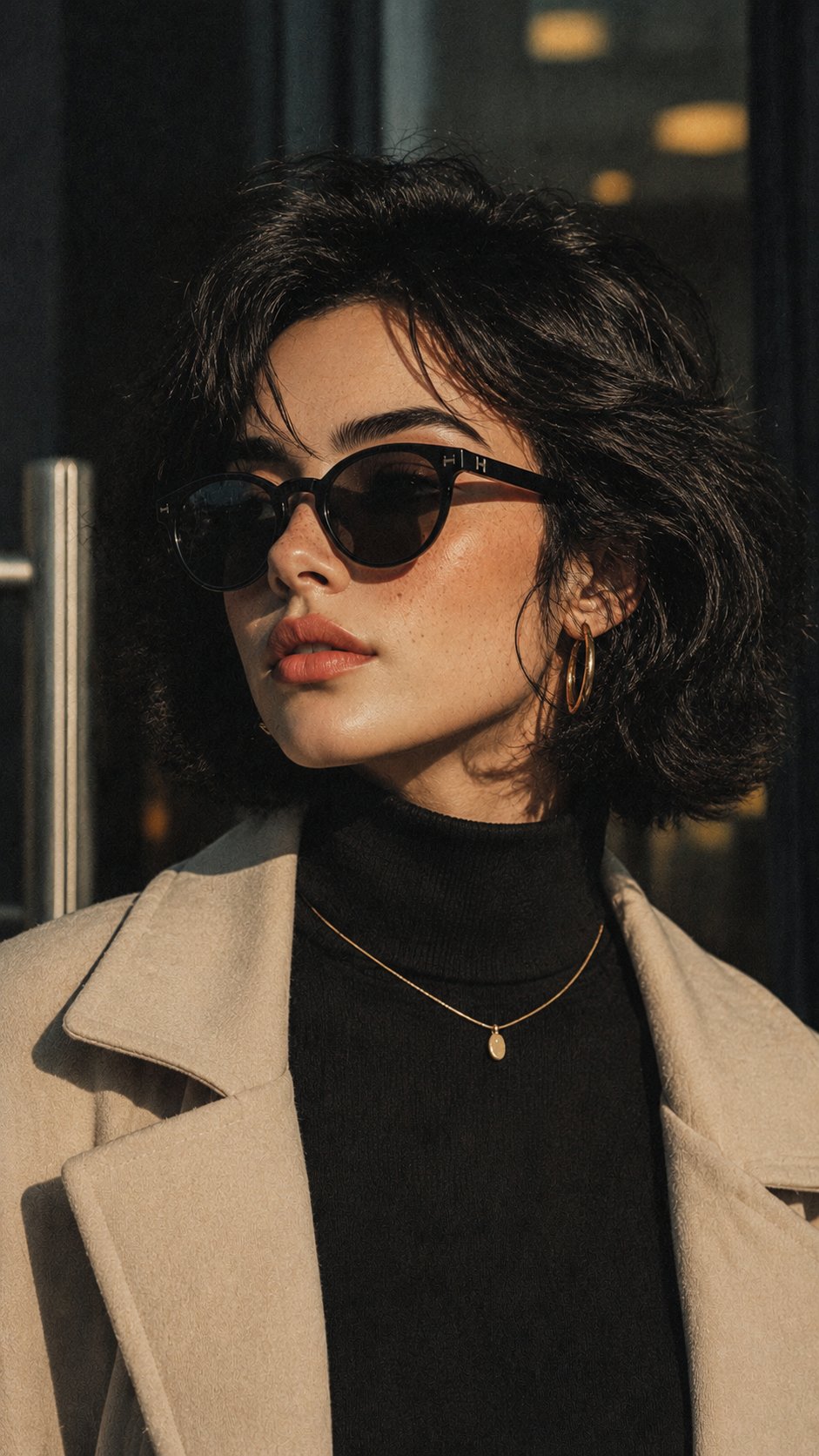 电影质感都市摩登女性人像特写 / Cinematic Urban Fashion Woman Portrait,人像与摄影,35mm、人像、电影感,案例输出图 1