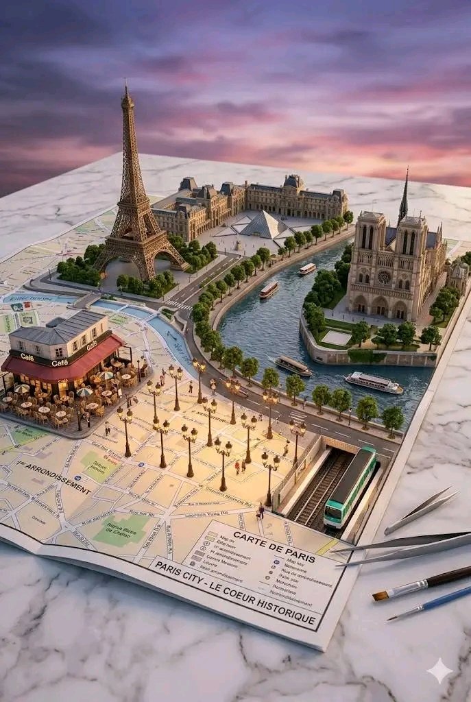 3D微缩立体城市场景纸艺模型 / 3d Miniature Diorama City Maps，人像与摄影，人像、电影感、城市视觉，案例输出图 2