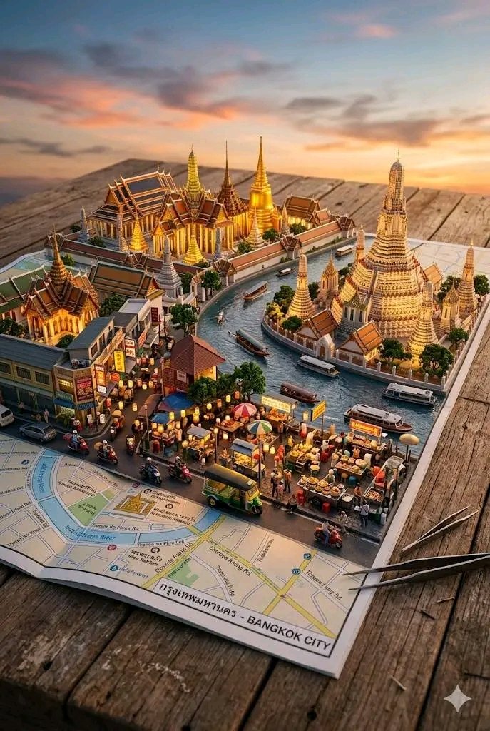 3D微缩立体城市场景纸艺模型 / 3d Miniature Diorama City Maps，人像与摄影，人像、电影感、城市视觉，案例输出图 1