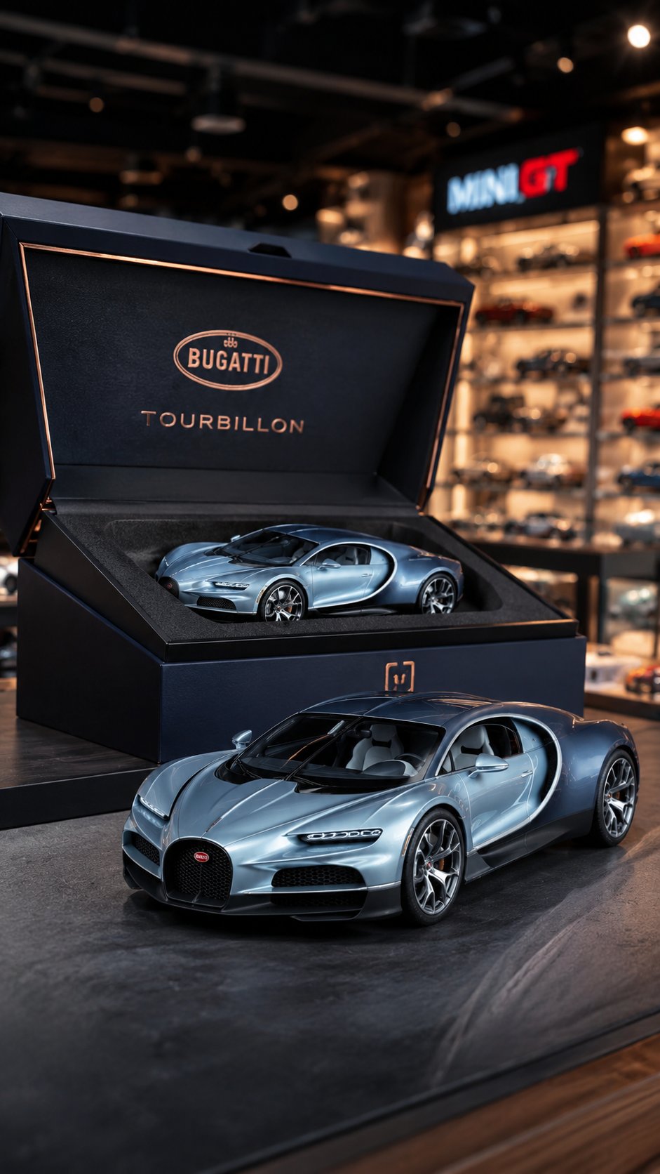 豪华合金车模玩具摄影与精美礼盒 / Premium Diecast Car Toy Photography Packaging，人像与摄影，人像、电影感、产品图，案例输出图 1