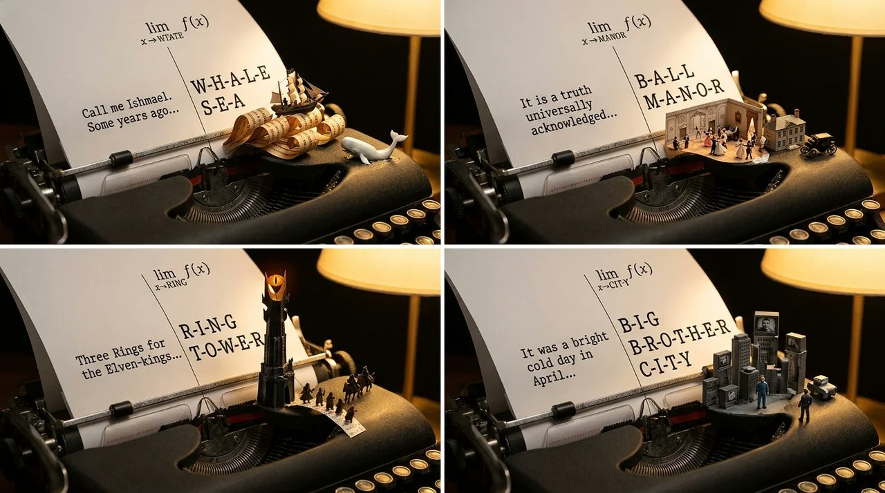 机械打字机跃迁奇幻微缩世界 / Typewriter Calculus Limit Miniature World,角色设计,角色、角色设计,案例输出图 1