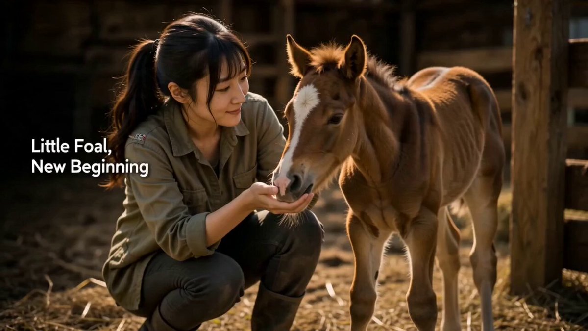 少女与赛马成长史电影分镜图 / Cinematic Storyboard Girl Raising Racing Horse，UI 与社交媒体截图，电影感、插画、UI，案例输出图 2