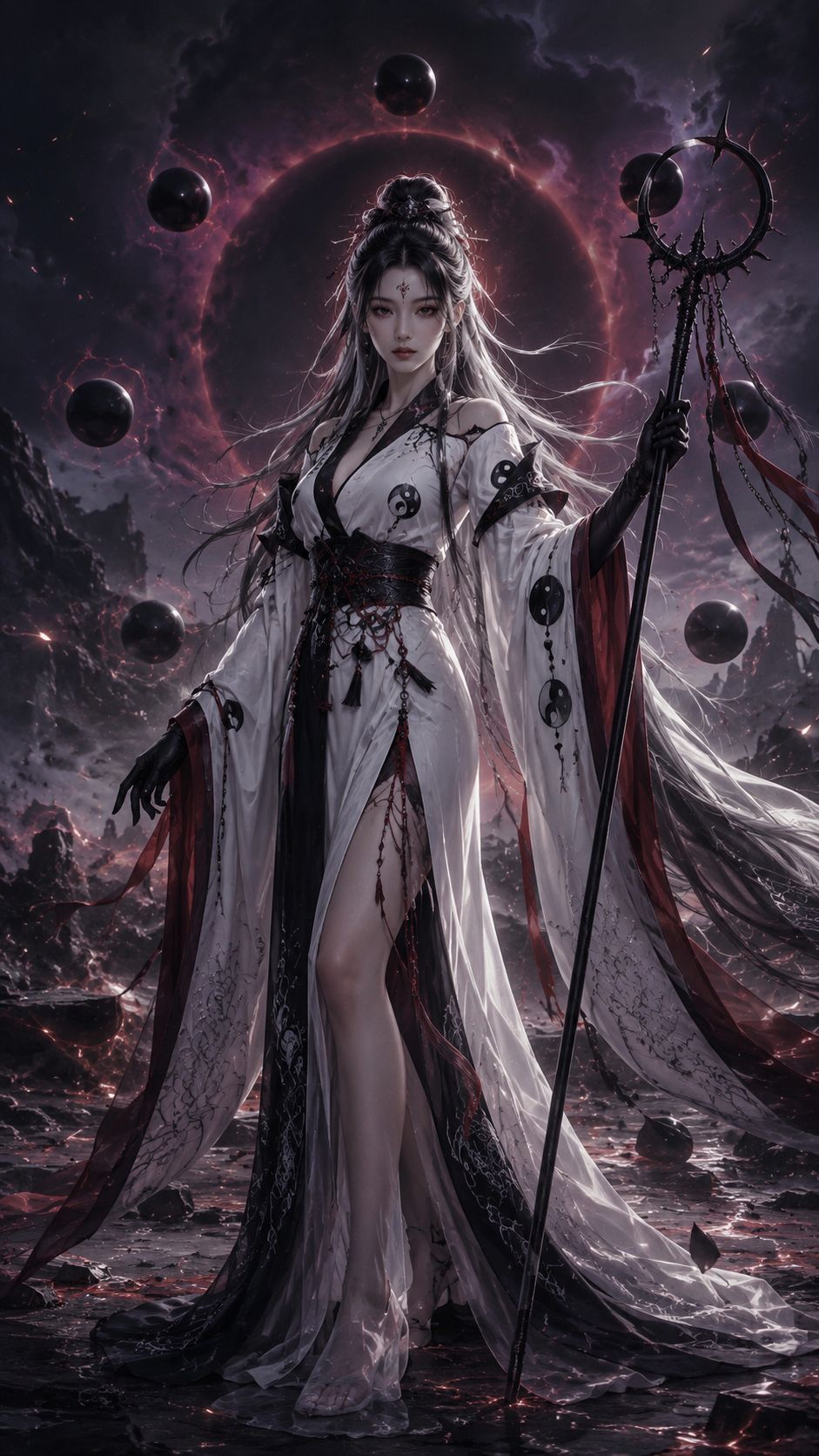 18岁中国美女火影忍者六道斑性感汉服 / Chinese Beauty Naruto Six Paths Madara Hanfu,海报与插画,海报、插画、竖版,案例输出图 1