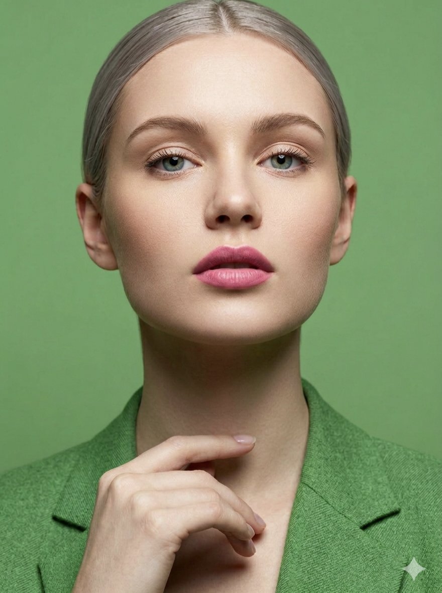 银发女性石灰绿西装简约肖像 / Silver Hair Woman Lime Green Blazer Portrait，人像与摄影，人像、人像与摄影，案例输出图 1