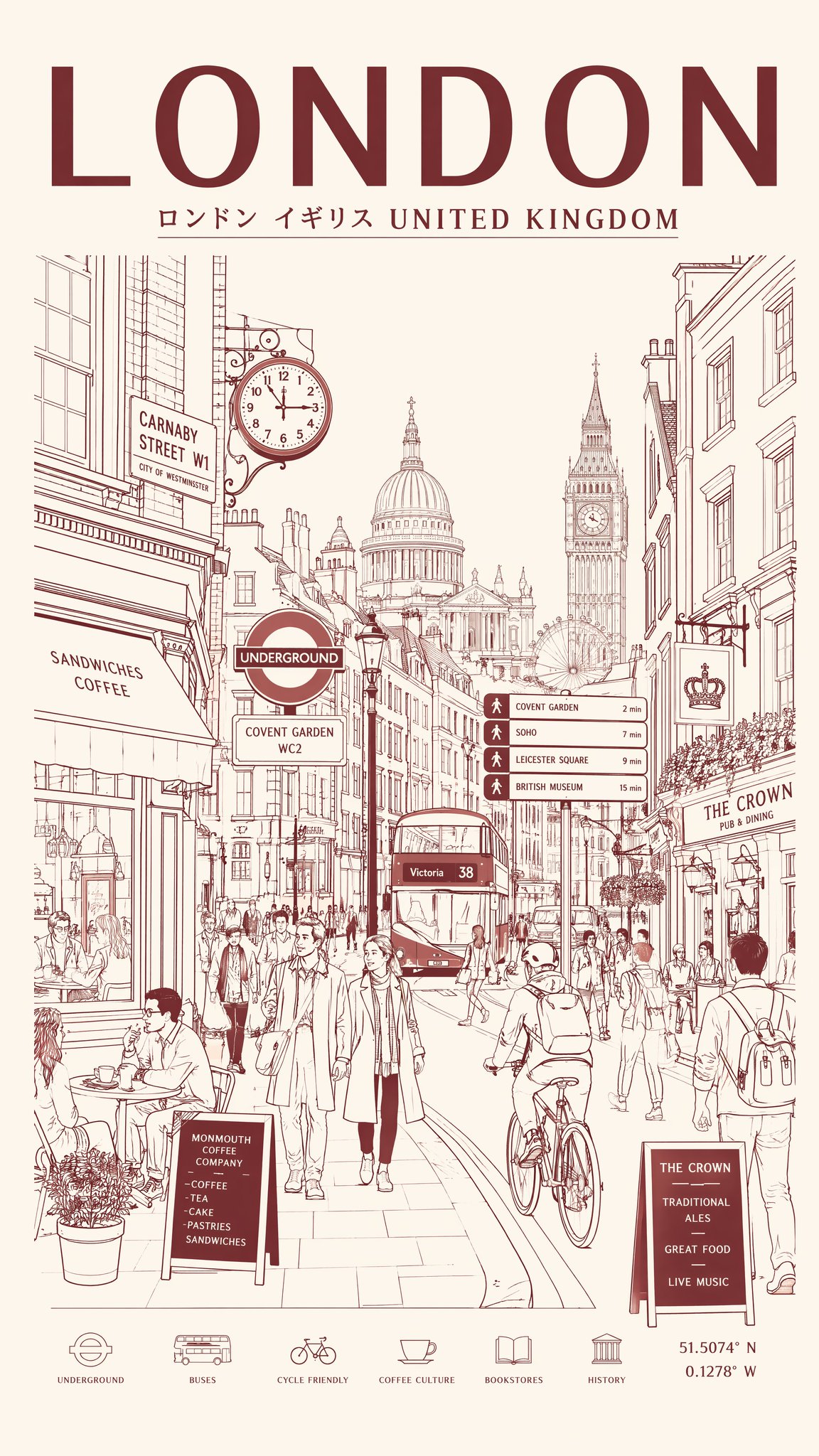 极简复古单色城市生活旅游海报 / Minimalist Monochrome City Life Travel Poster Line Art，人像与摄影，霓虹、人像、时尚，案例输出图 1