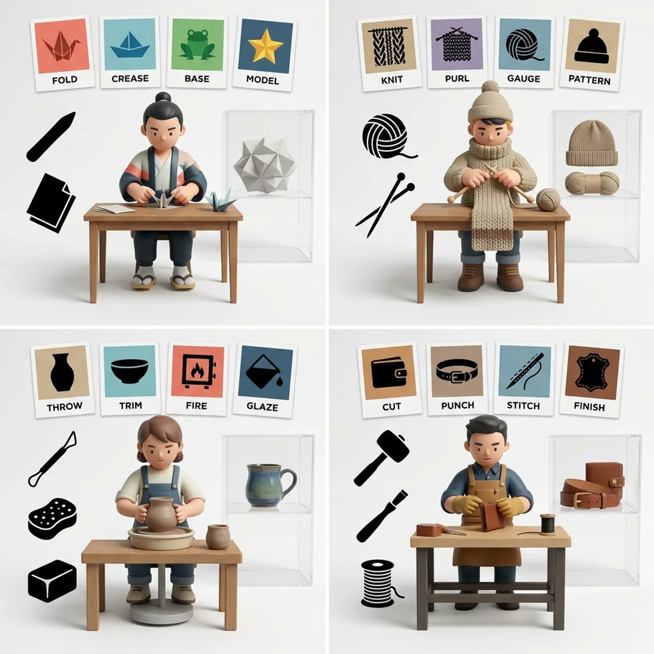 3D潮流手办艺术风格海报生成 / 3d Vinyl Toy Handmade Art Style Grid，角色设计，时尚、海报、角色，案例输出图 2