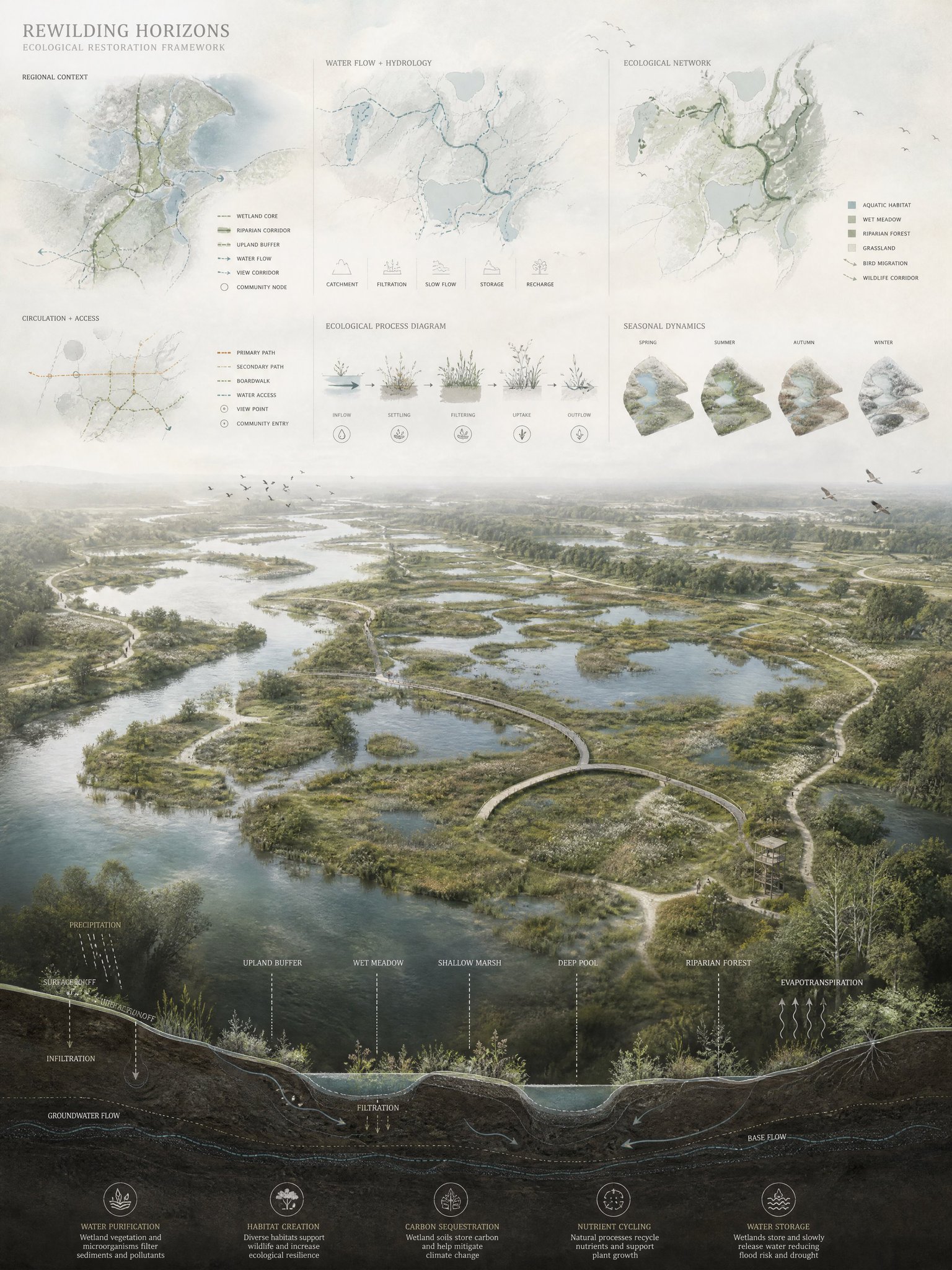 竞赛级景观建筑生态排版视觉海报 / Competition Landscape Presentation Board，人像与摄影，人像、电影感、海报，案例输出图 1