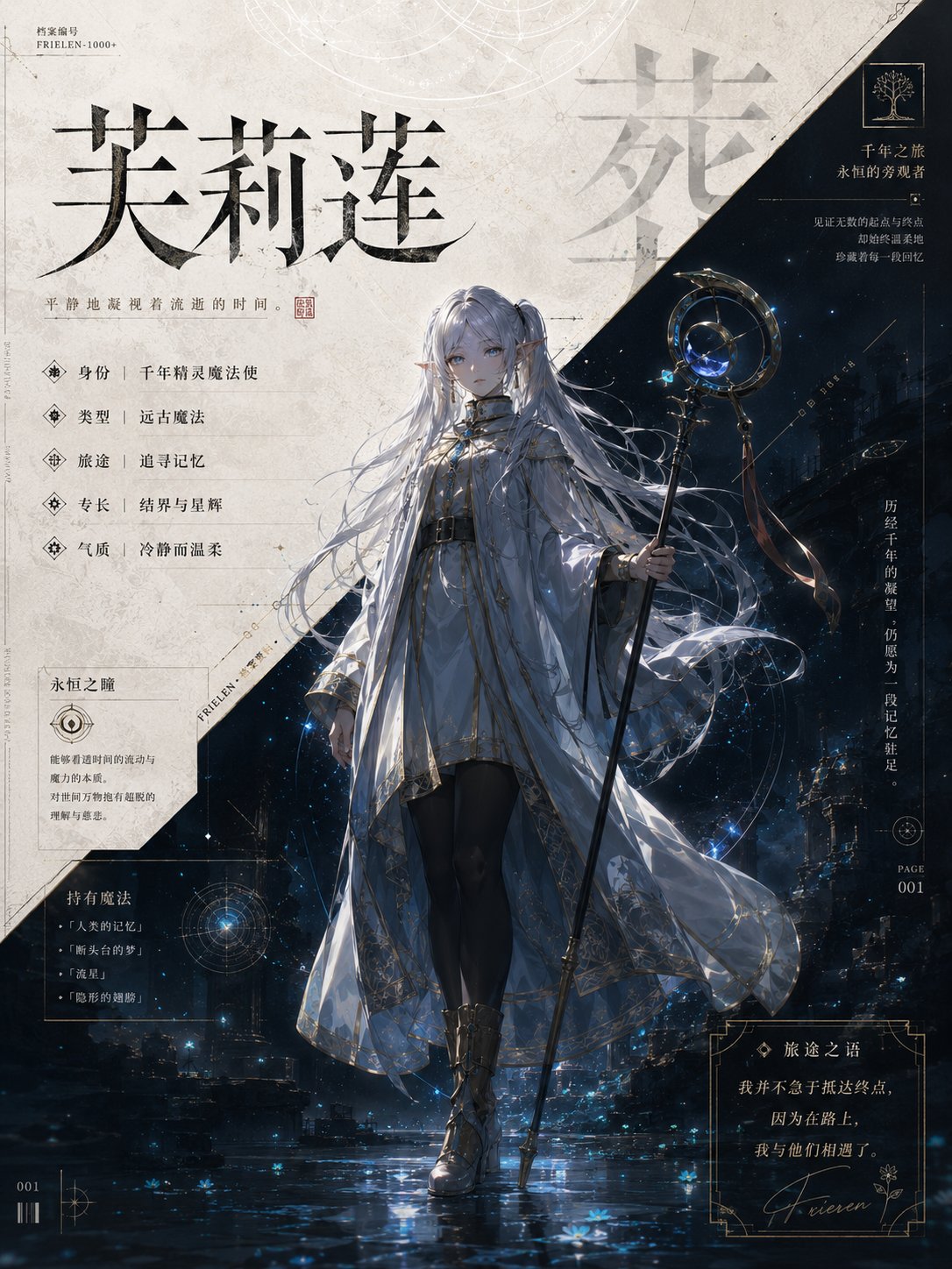 高信息量动漫角色世界观设定档案卡 / Anime Character Worldview Archive Card Poster，角色设计，海报、插画、角色，案例输出图 2
