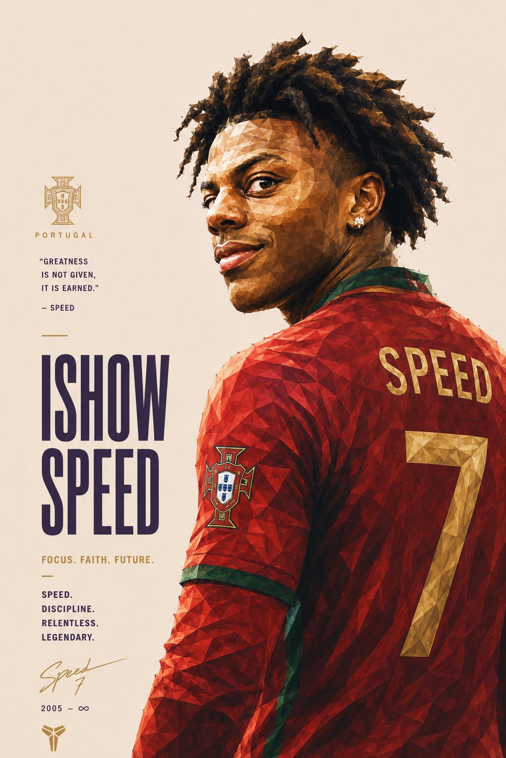 极简低多边形C罗传奇足球纪念海报 / Ronaldo Tribute Low Poly Sports Poster Design，人像与摄影，人像、电影感、时尚，案例输出图 2