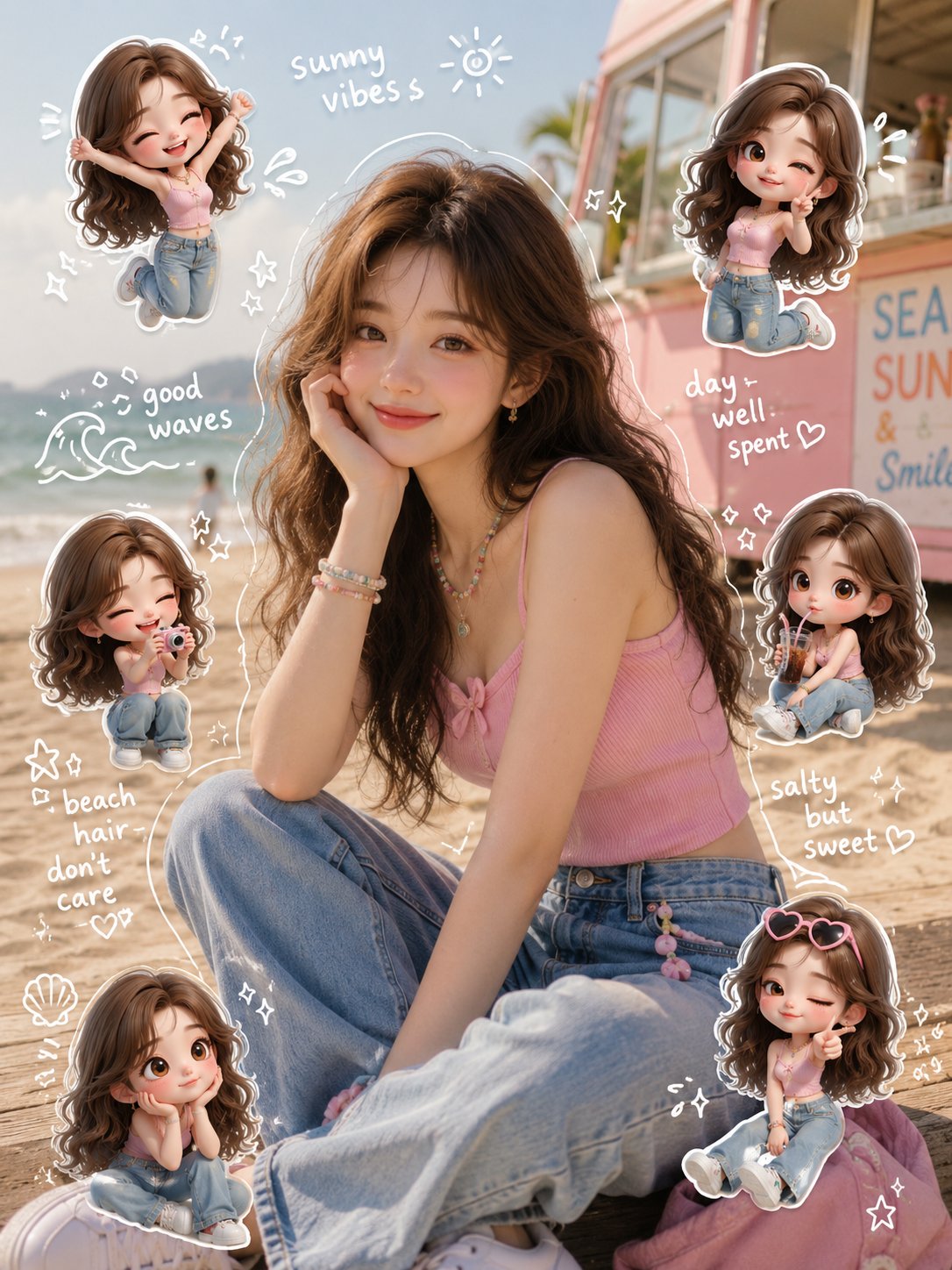 3D迷你Q版分身手绘涂鸦氛围增强 / 3d Mini Chibi Doodle Photo Effect,角色设计,插画、角色、二次元,案例输出图 1