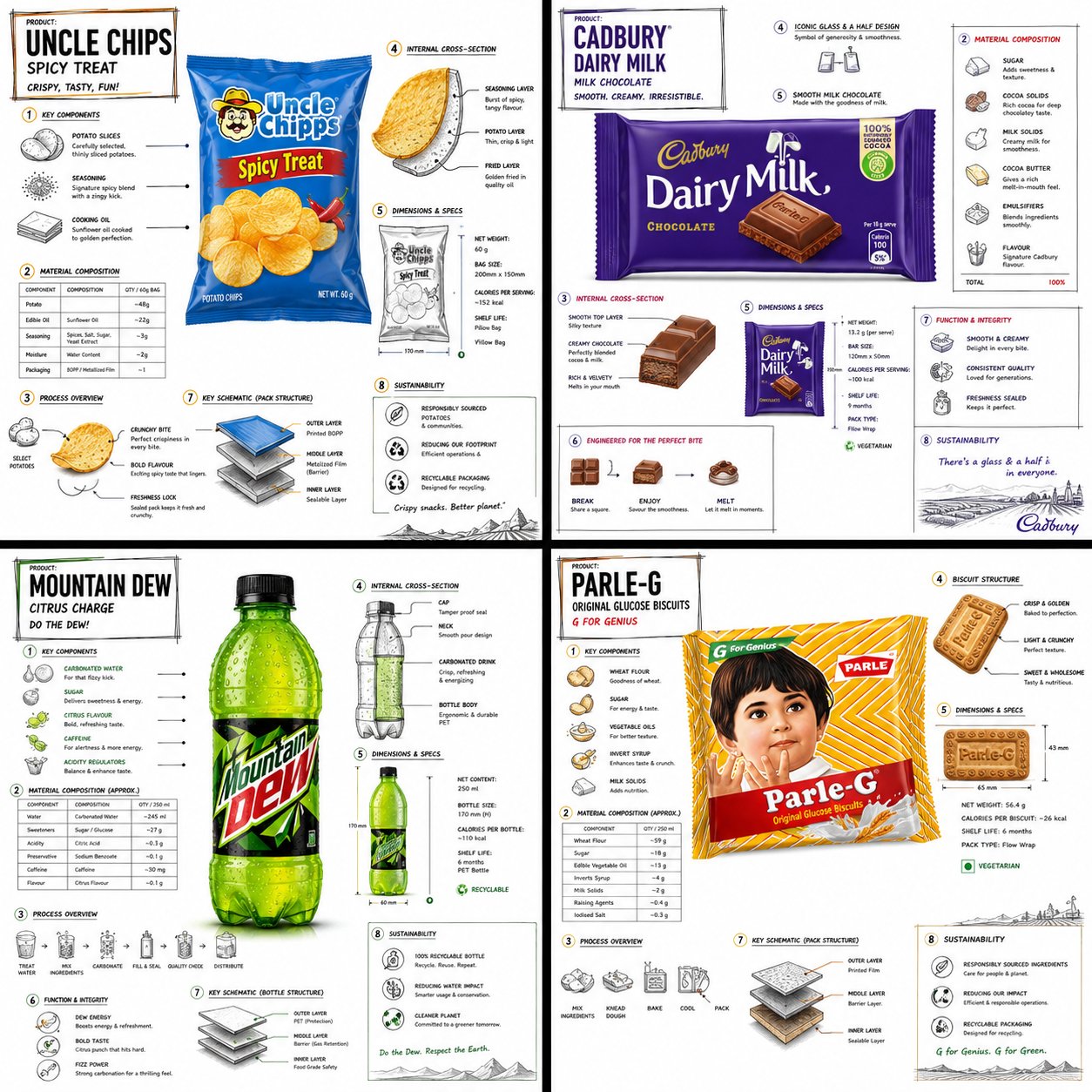 极简主义零食产品技术蓝图海报 / Minimalist Snack Packaging Technical Blueprint Poster，人像与摄影，霓虹、人像、海报，案例输出图 1