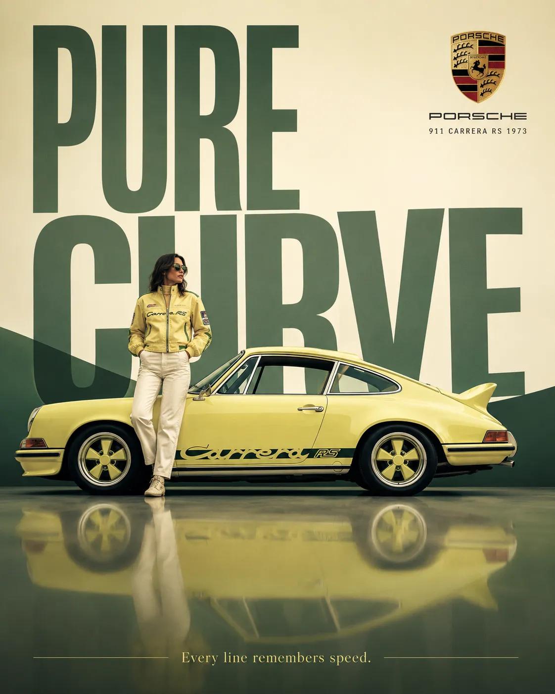 高端超现实复古汽车广告海报 / High End Surreal Automotive Advertising Poster，角色设计，电影感、时尚、海报，案例输出图 1