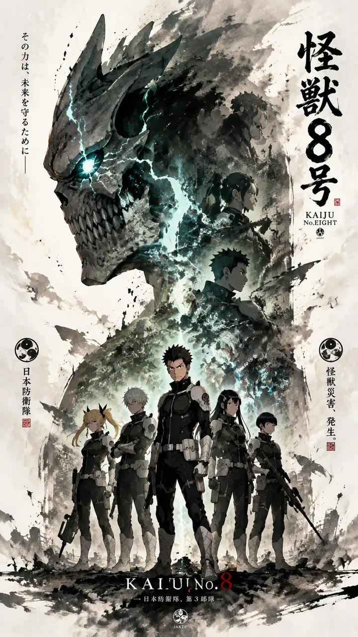暗黑日式水墨风动漫电影海报 / Ultra Detailed Dark Ink Wash Anime Poster，角色设计，电影感、时尚、海报，案例输出图 1