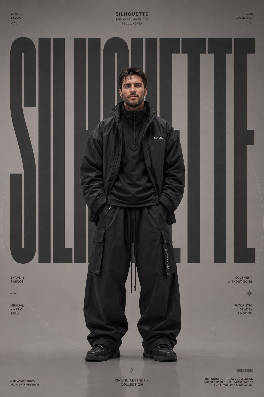 高级时装剪影杂志海报设计 / Silhouette Luxury Fashion Editorial Poster，人像与摄影，人像、时尚、海报，案例输出图 2