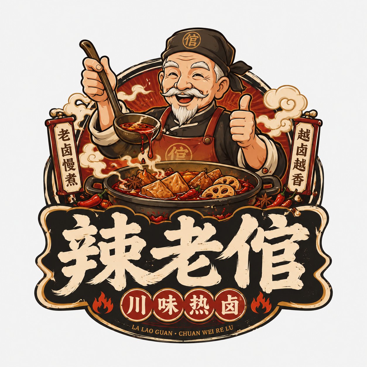 国潮美食角色徽章标志设计 / Chinese Food Mascot Badge Logo Generator，角色设计，人像、插画、角色，案例输出图 2