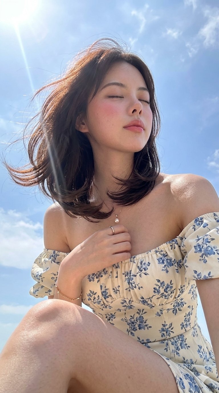 夏日清透韩系少女感手机摄影人像 / Summer Dreamy Korean Glow Iphone Photography,角色设计,人像、电影感、角色,案例输出图 1