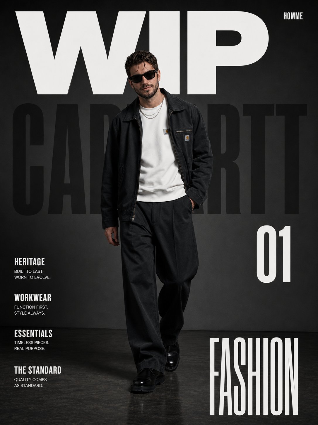 高级工装街头奢华时尚杂志封面大片 / Premium Workwear Street Luxury Magazine Cover，人像与摄影，人像、时尚、海报，案例输出图 2