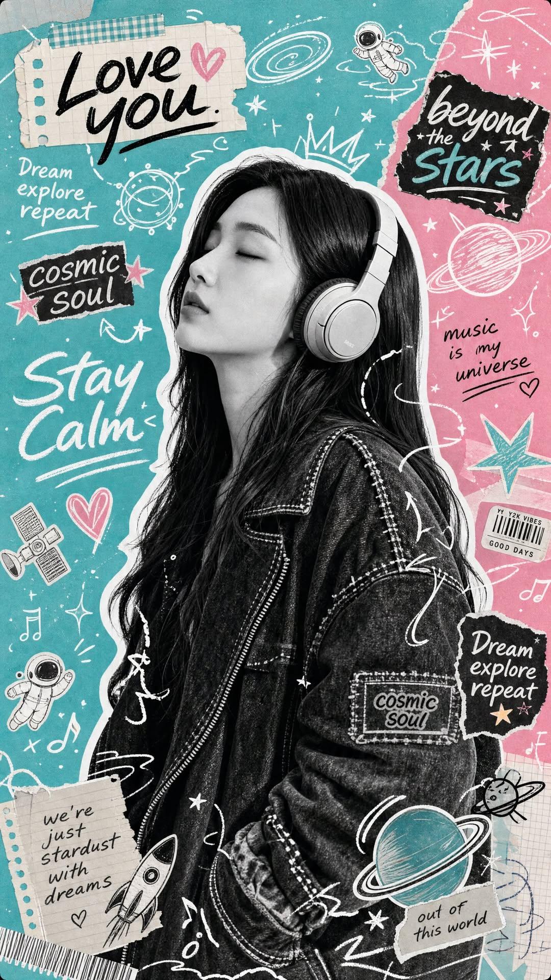 Y2K千禧风拼贴剪贴簿音乐海报设计 / Y2k Scrapbook Collage Music Poster Design，角色设计，时尚、海报、角色，案例输出图 2