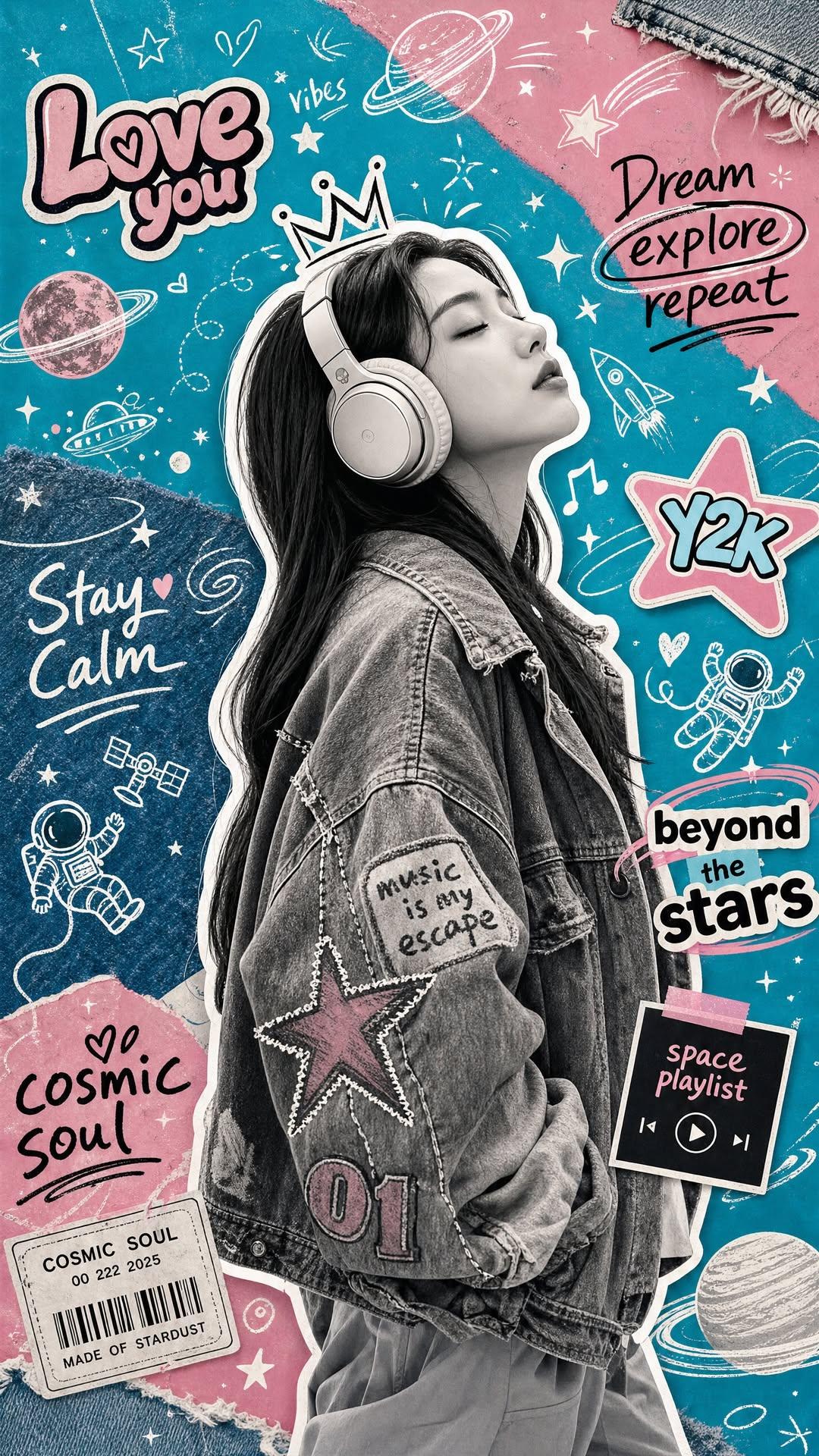Y2K千禧风拼贴剪贴簿音乐海报设计 / Y2k Scrapbook Collage Music Poster Design，角色设计，时尚、海报、角色，案例输出图 1