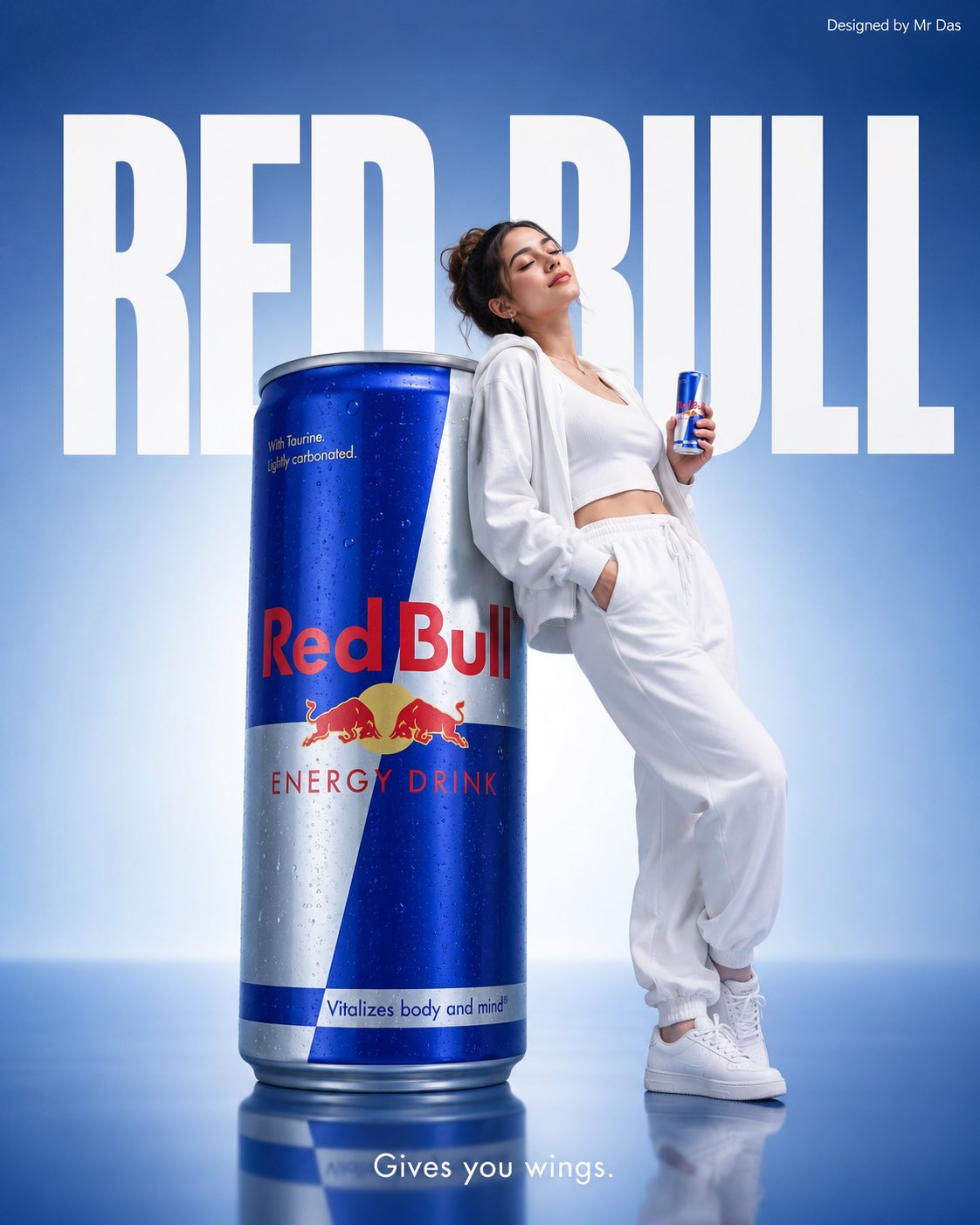 极简红牛能量饮料商业广告大片 / Minimalist Red Bull Commercial Ad Design,人像与摄影,人像、极简、产品图,案例输出图 1