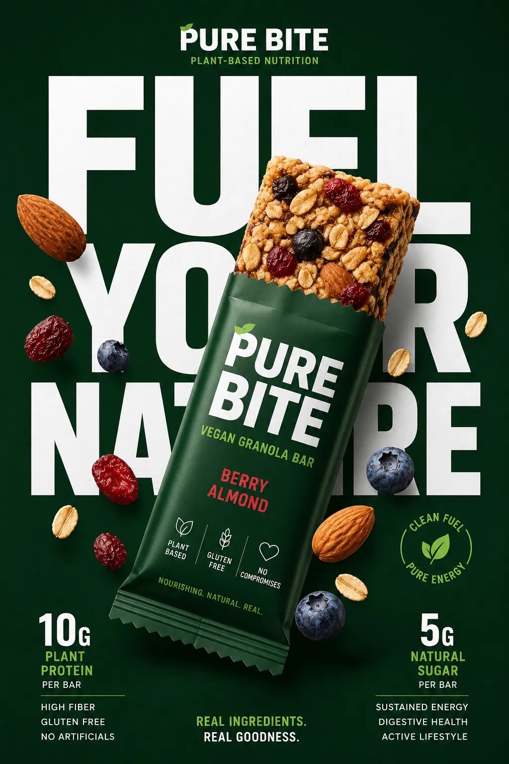 现代极简风格高端快消健康零食海报 / Premium Fmcg Healthy Snack Advertising Poster，人像与摄影，人像、海报、极简，案例输出图 1