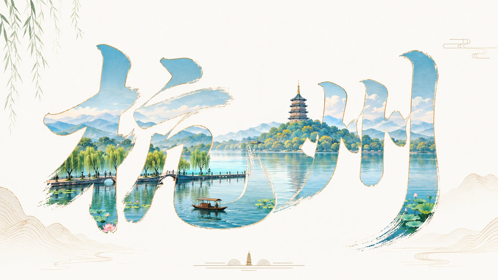 新中式手写汉字遮罩城市视觉海报 / New Chinese City Landscape Mask Poster，角色设计，海报、插画、角色，案例输出图 2