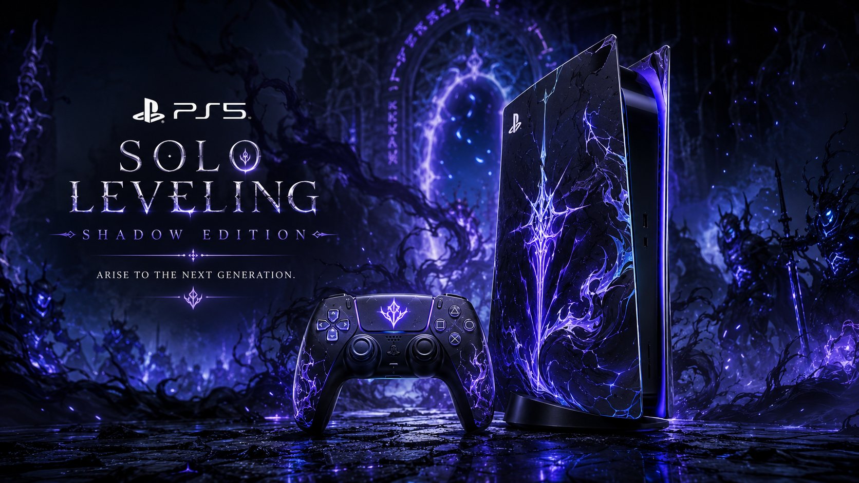 PS5联名定制限定版电影感广告海报 / Custom Ps5 Cinematic Ad Poster Prompt，人像与摄影，人像、电影感、海报，案例输出图 2