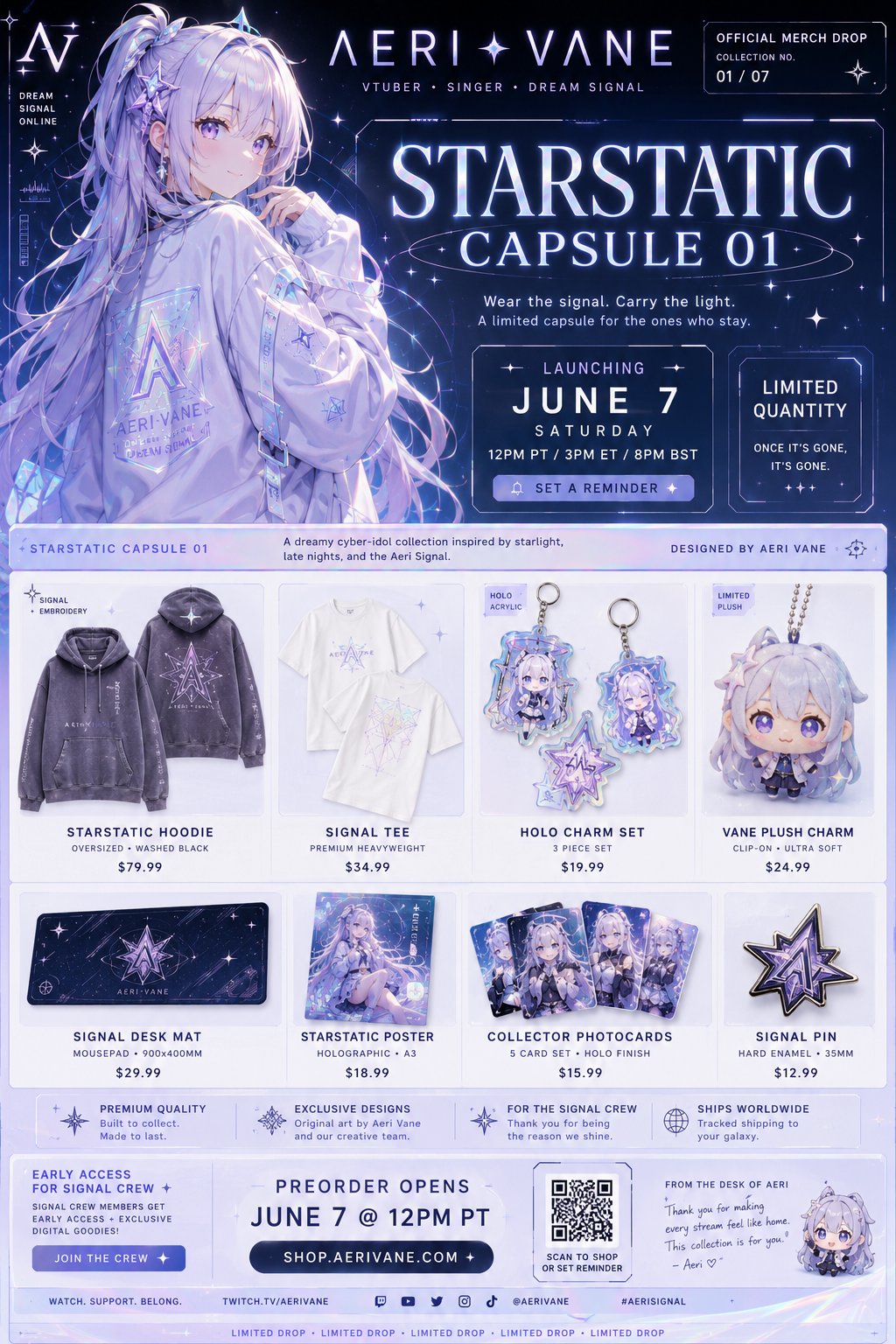 创作者限量周边发布海报生成器 / Creator Merch Drop Poster Generator，模型对比与社区，时尚、海报、UI，案例输出图 2