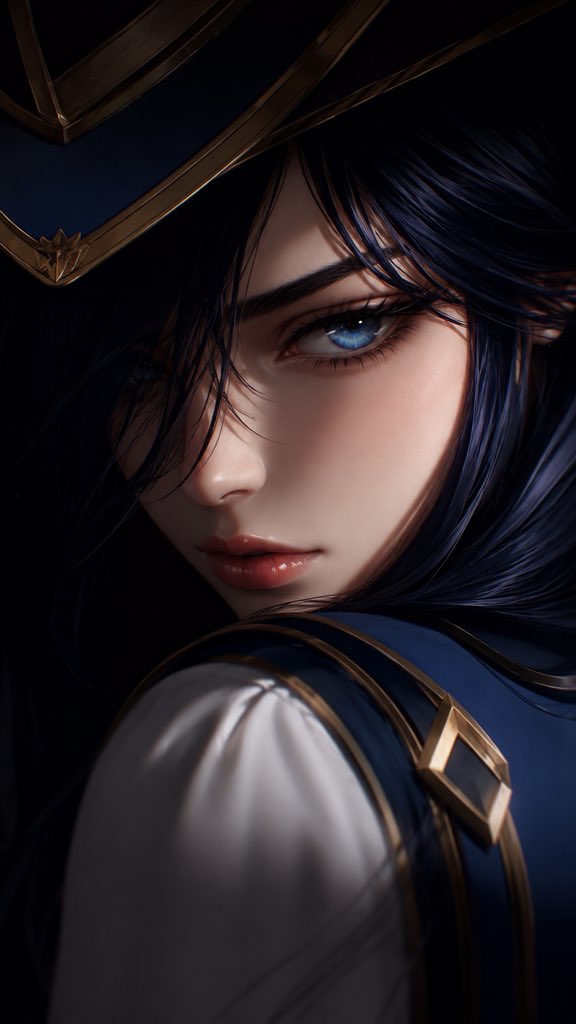 暗黑电影感皮城女警高质感角色海报 / Lol Caitlyn Dark Cinematic Anime Poster，角色设计，人像、电影感、海报，案例输出图 1