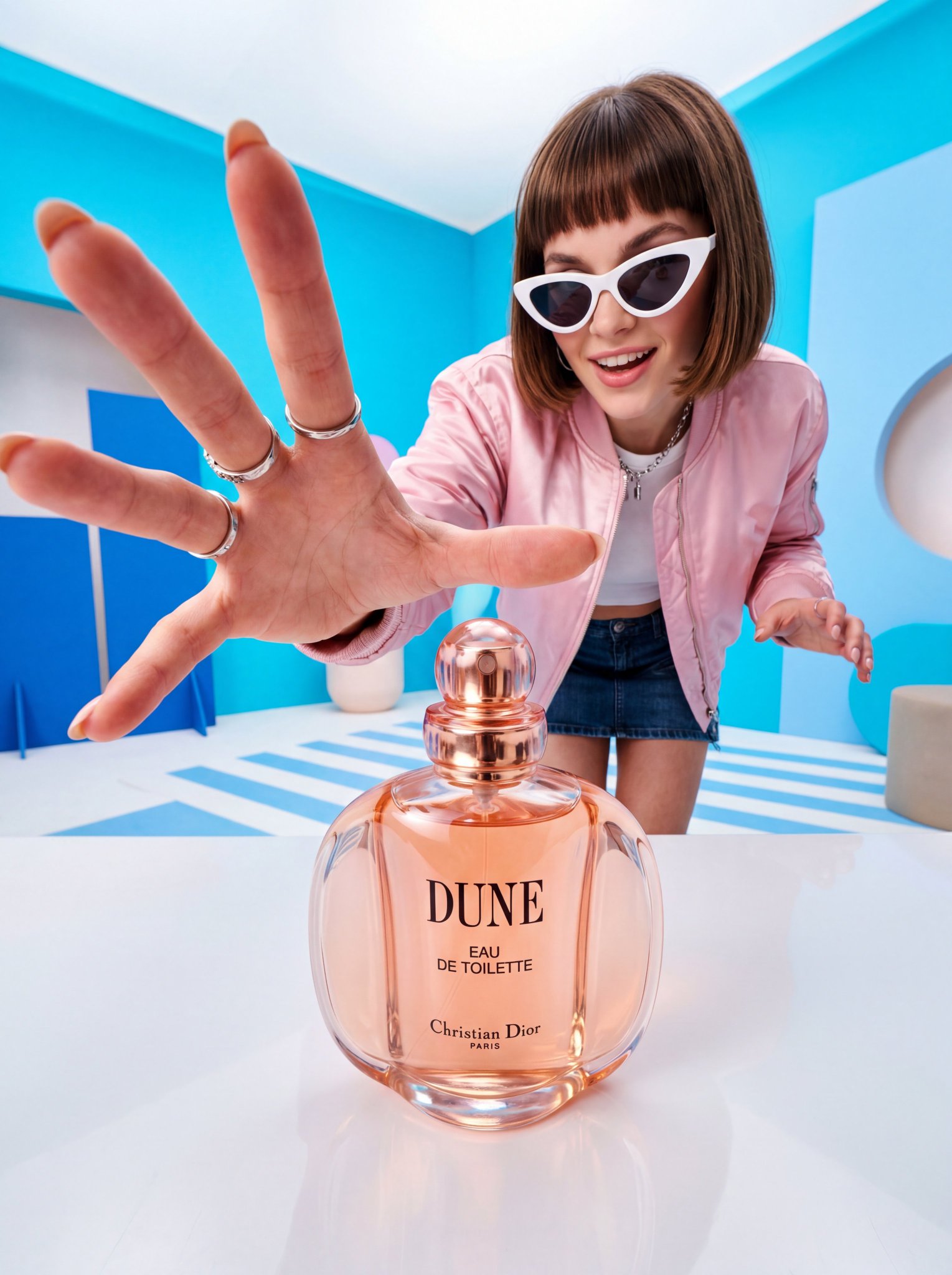 复古未来感香水大片商业摄影 / Retro Futuristic Perfume Ad Photography，人像与摄影，人像、时尚、产品图，案例输出图 1