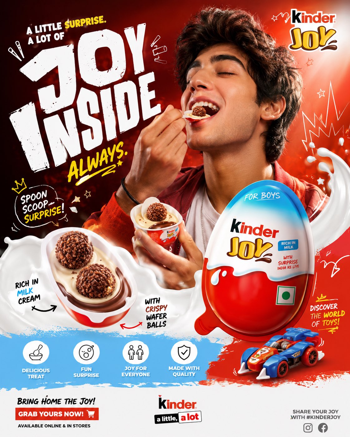 奇巧巧克力商业摄影海报提示词 / Kitkat Commercial Chocolate Campaign Poster Prompt，人像与摄影，人像、海报、城市视觉，案例输出图 2