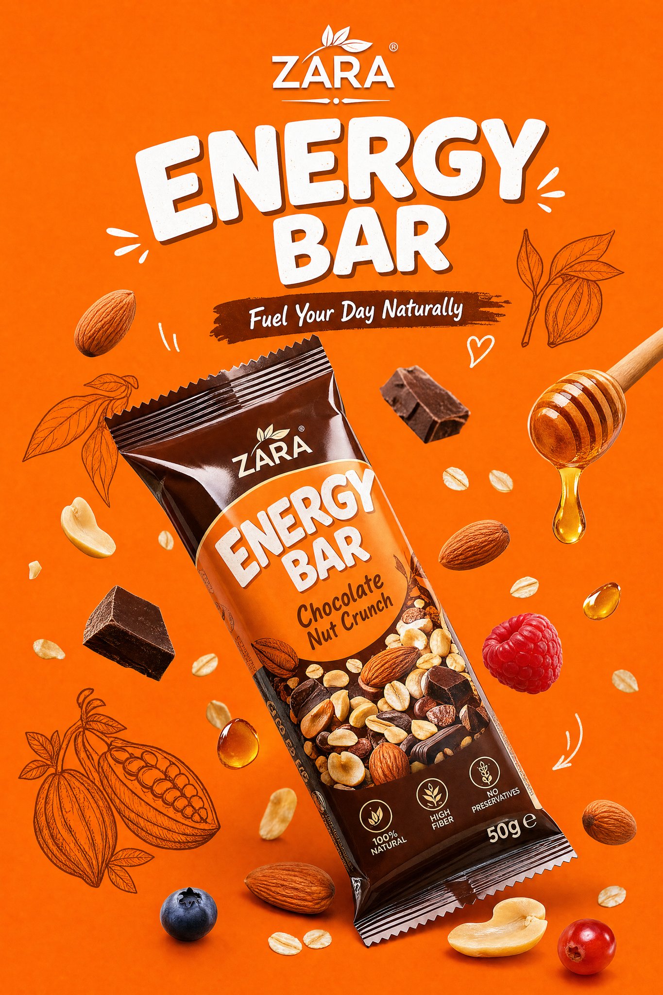 现代高端快消零食商业海报视觉设计 / Premium Fmcg Snack Advertising Poster,人像与摄影,人像、海报、插画,案例输出图 1